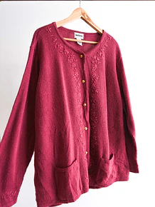 Cardigan rosa vintage bordado