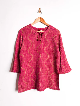 Top rosado bambula wavy