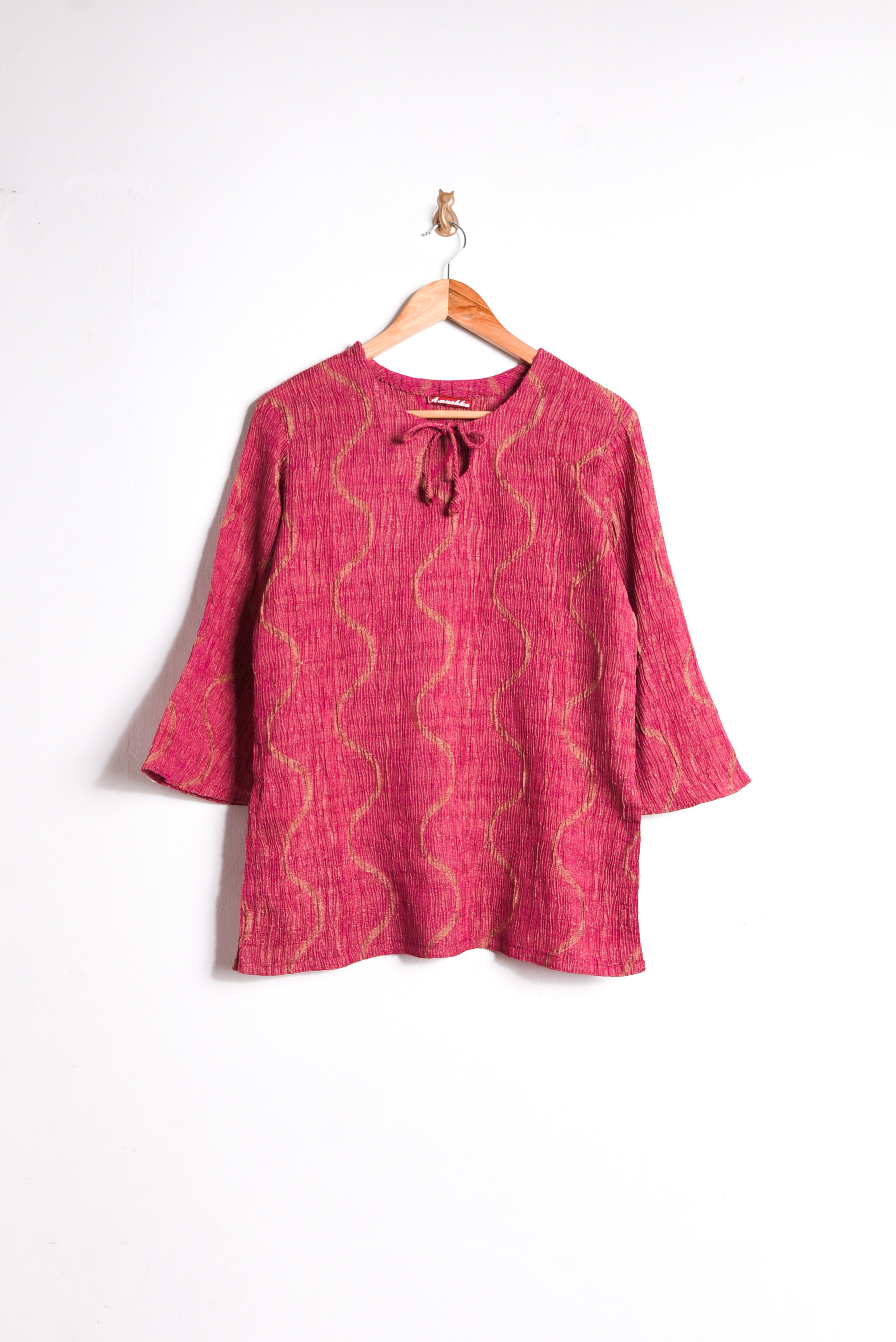 Top rosado bambula wavy