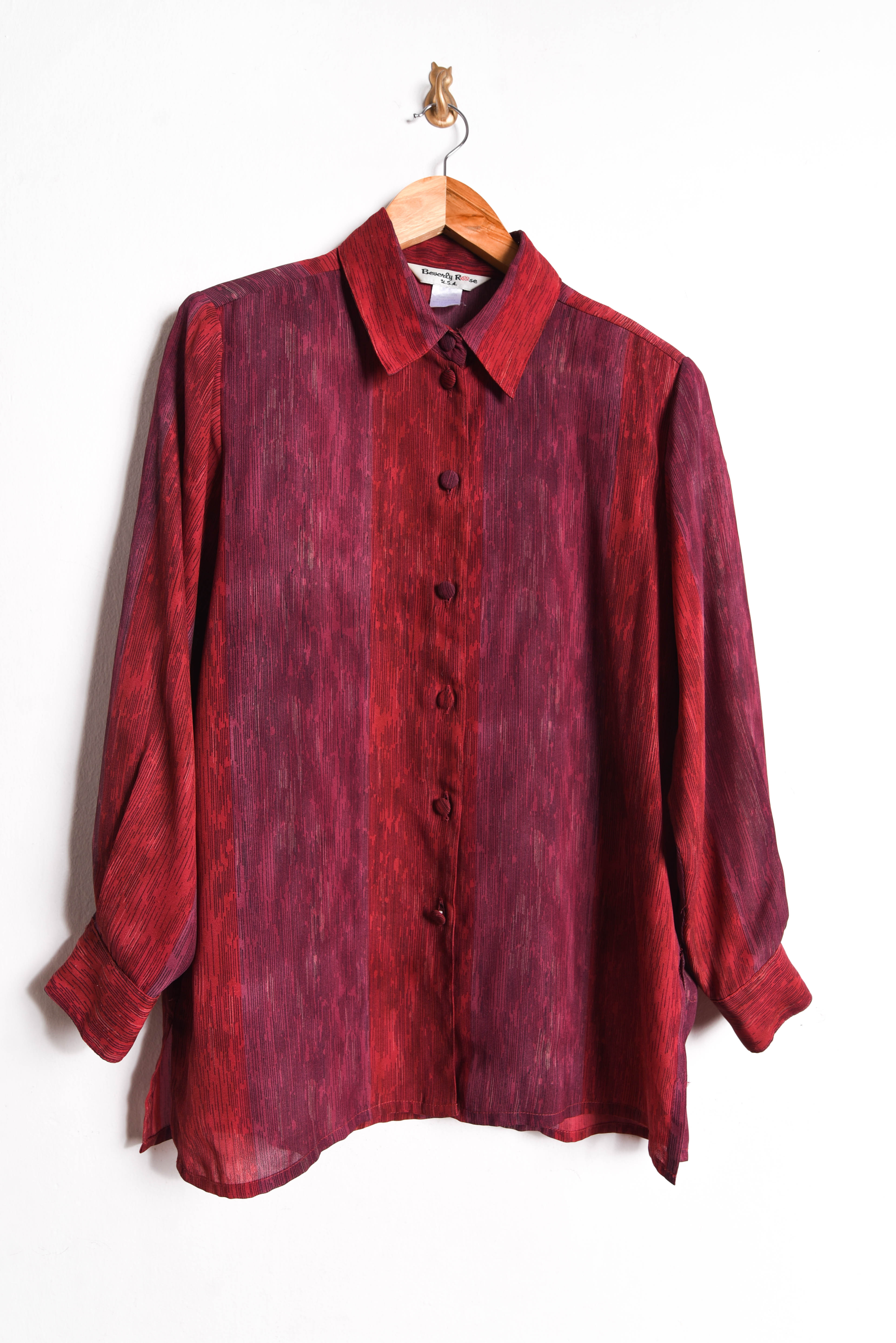 Blusa rojo y burdeo vintage