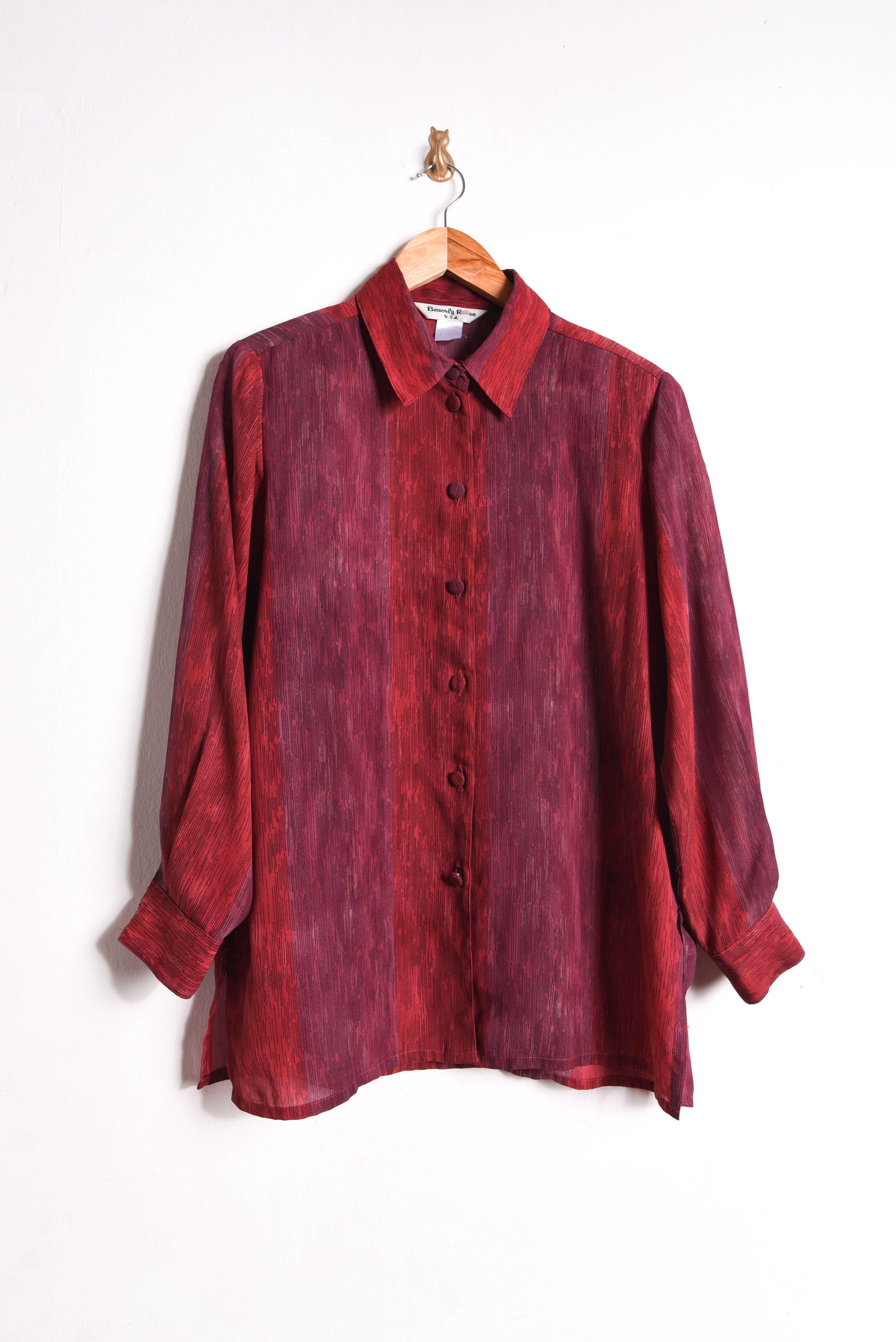 Blusa rojo y burdeo vintage