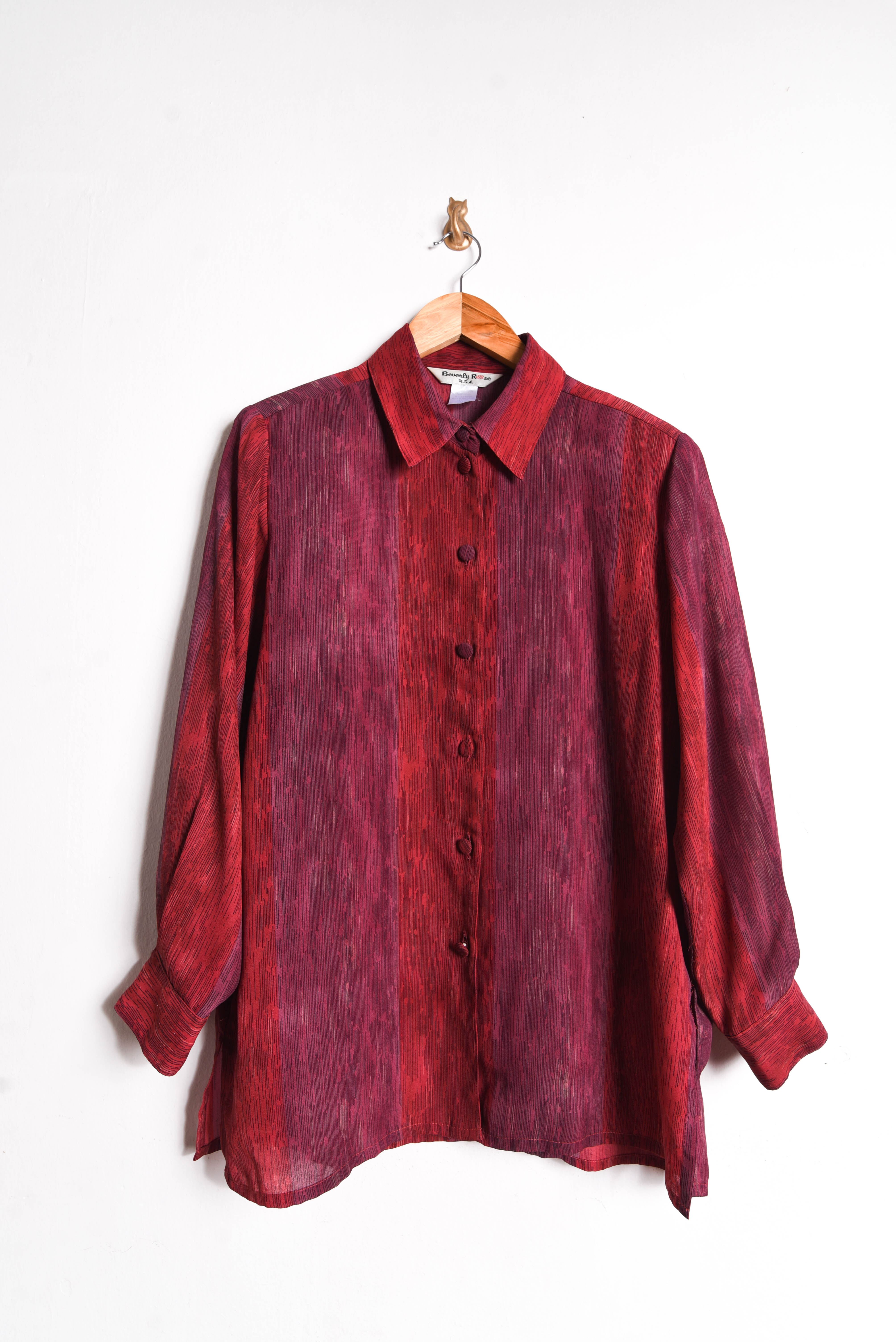 Blusa rojo y burdeo vintage