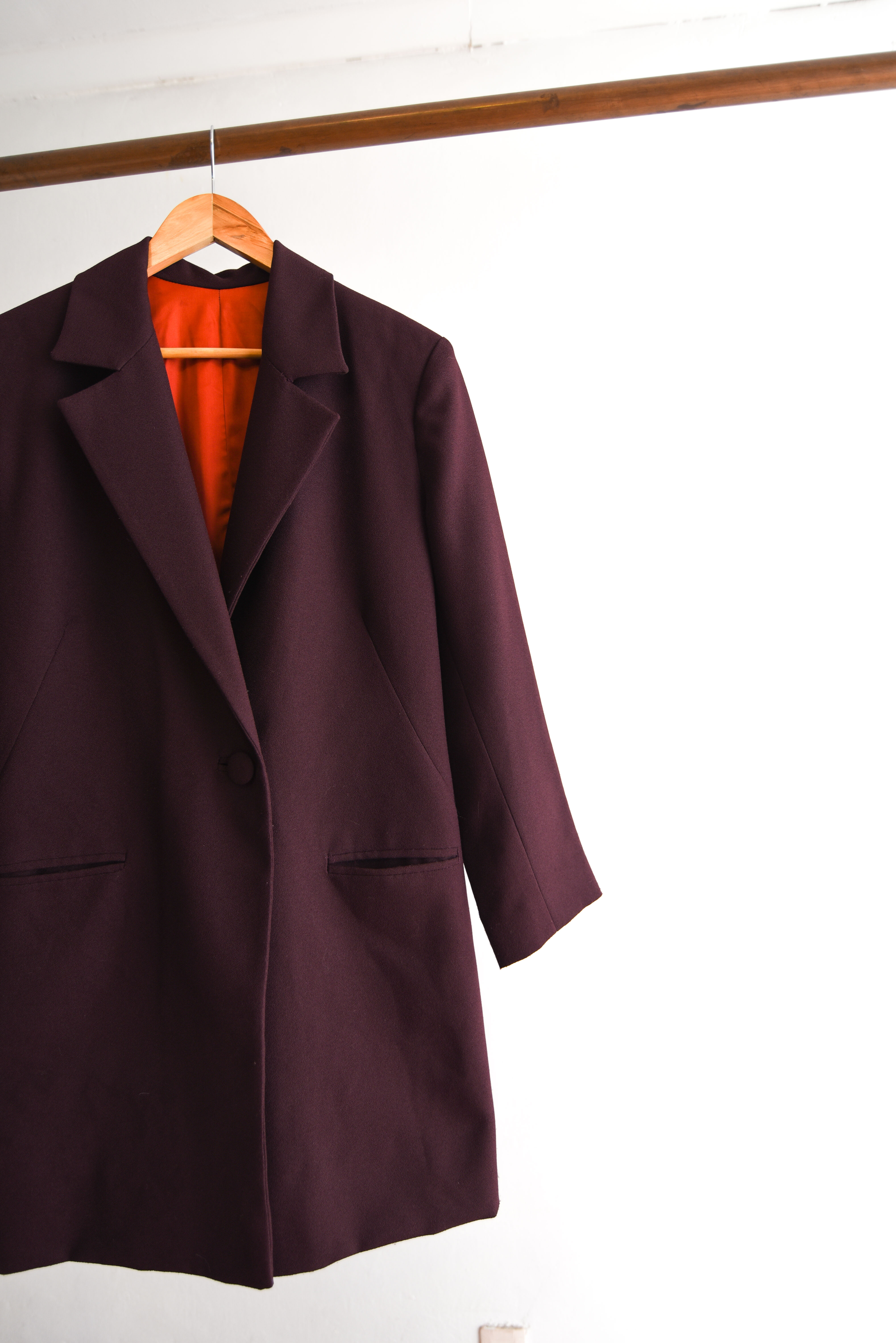 Blazer dress burdeo botón