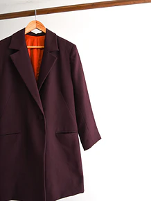 Blazer dress burdeo botón