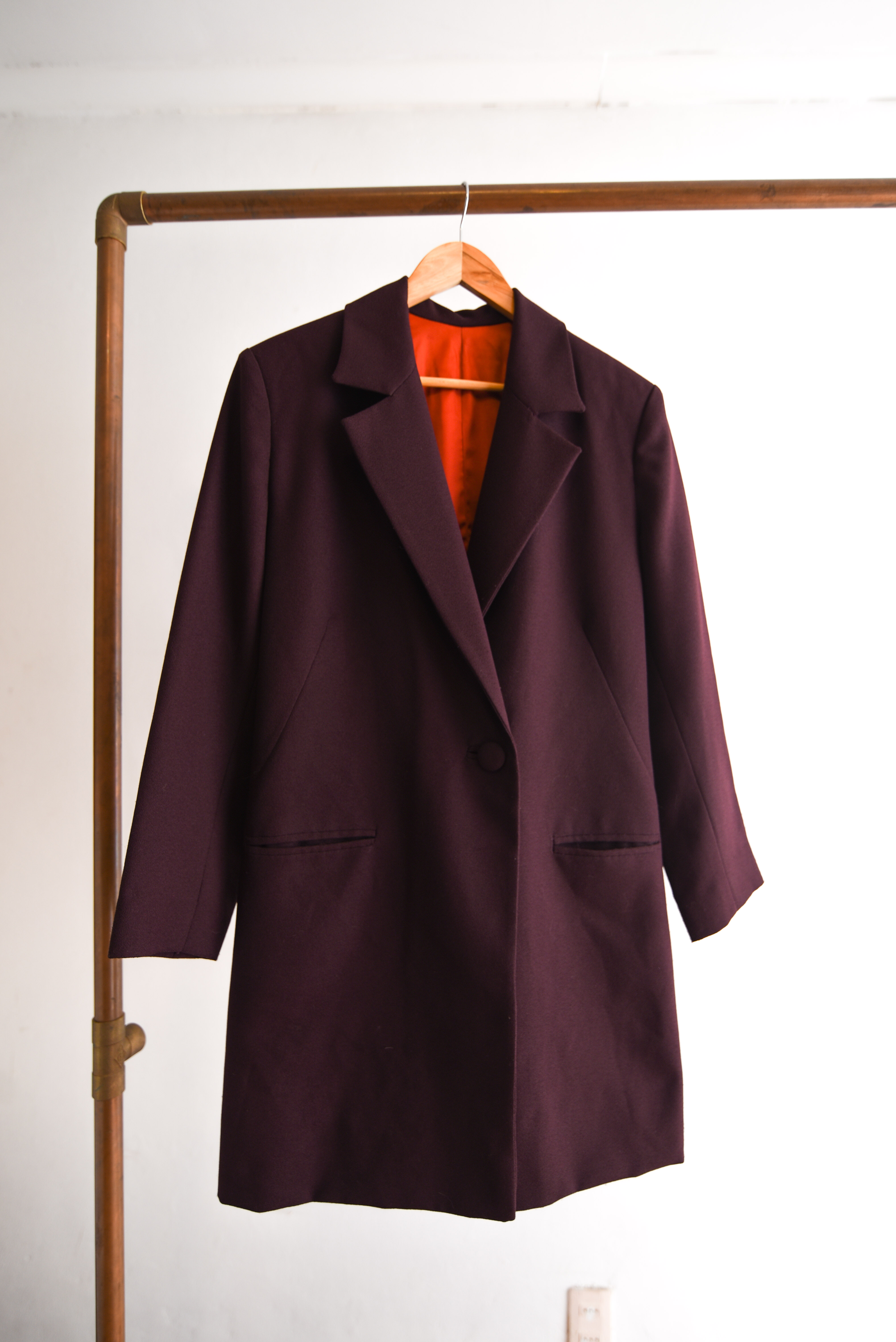 Blazer dress burdeo botón