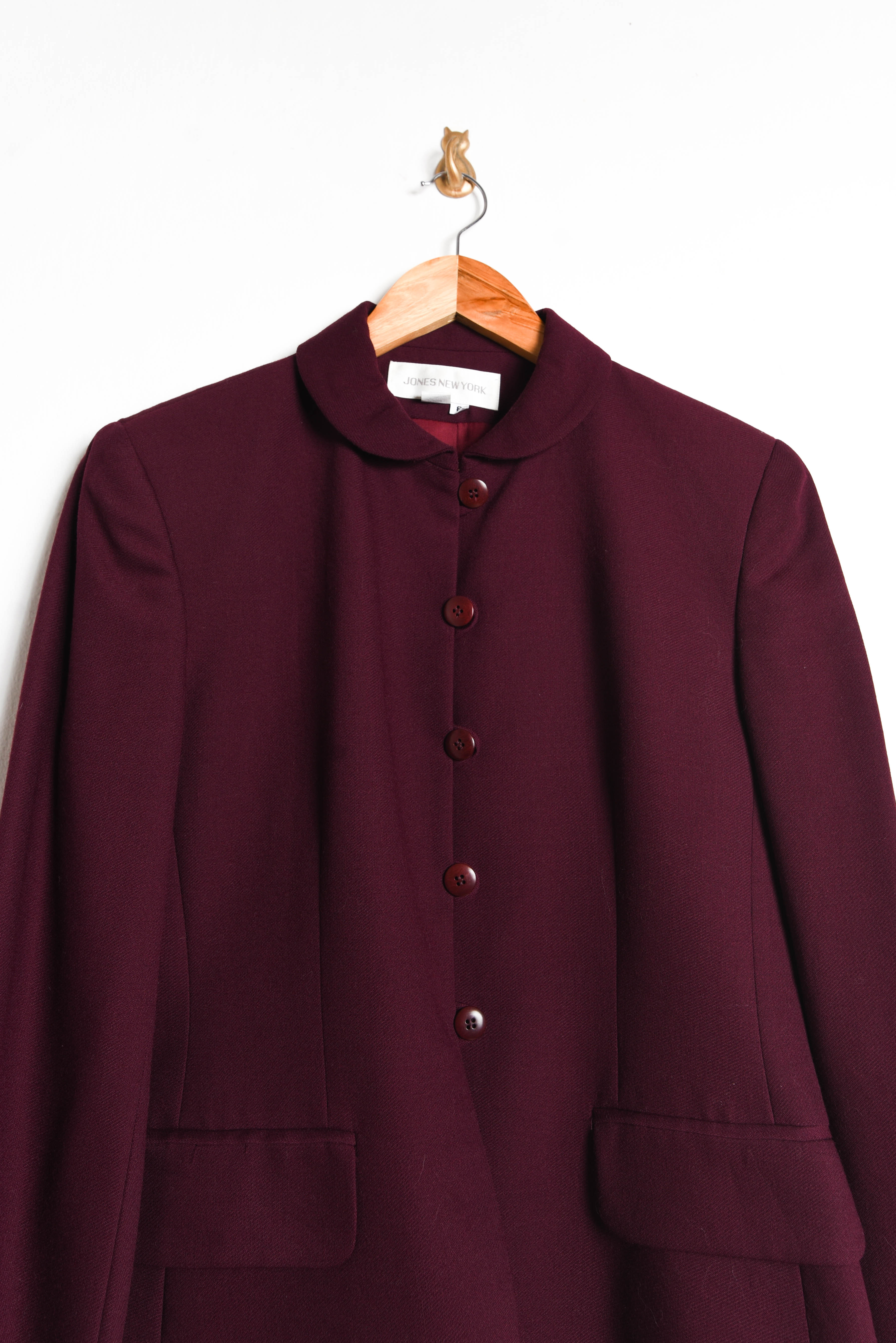 Chaqueta 90s burdeo lana