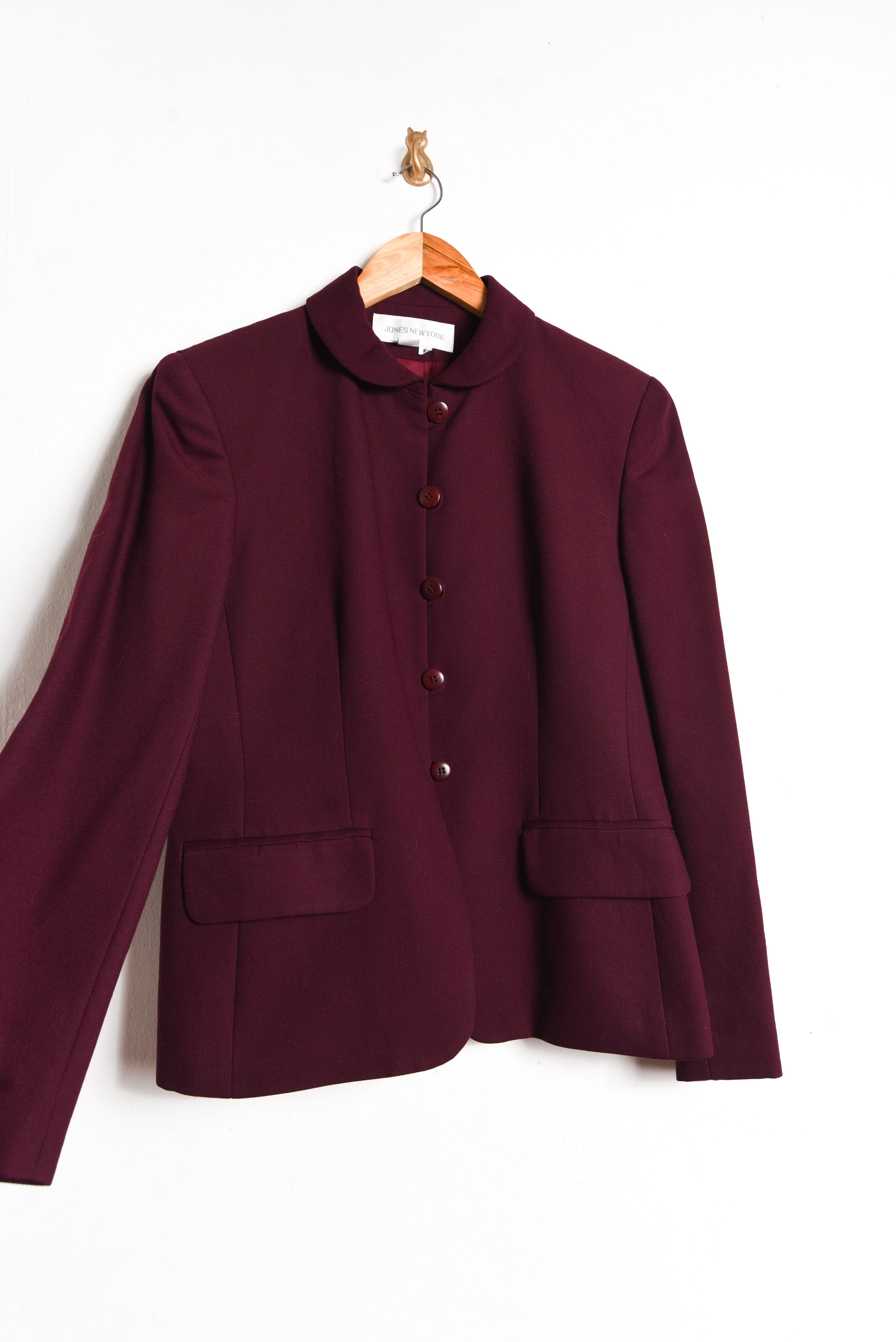 Chaqueta 90s burdeo lana