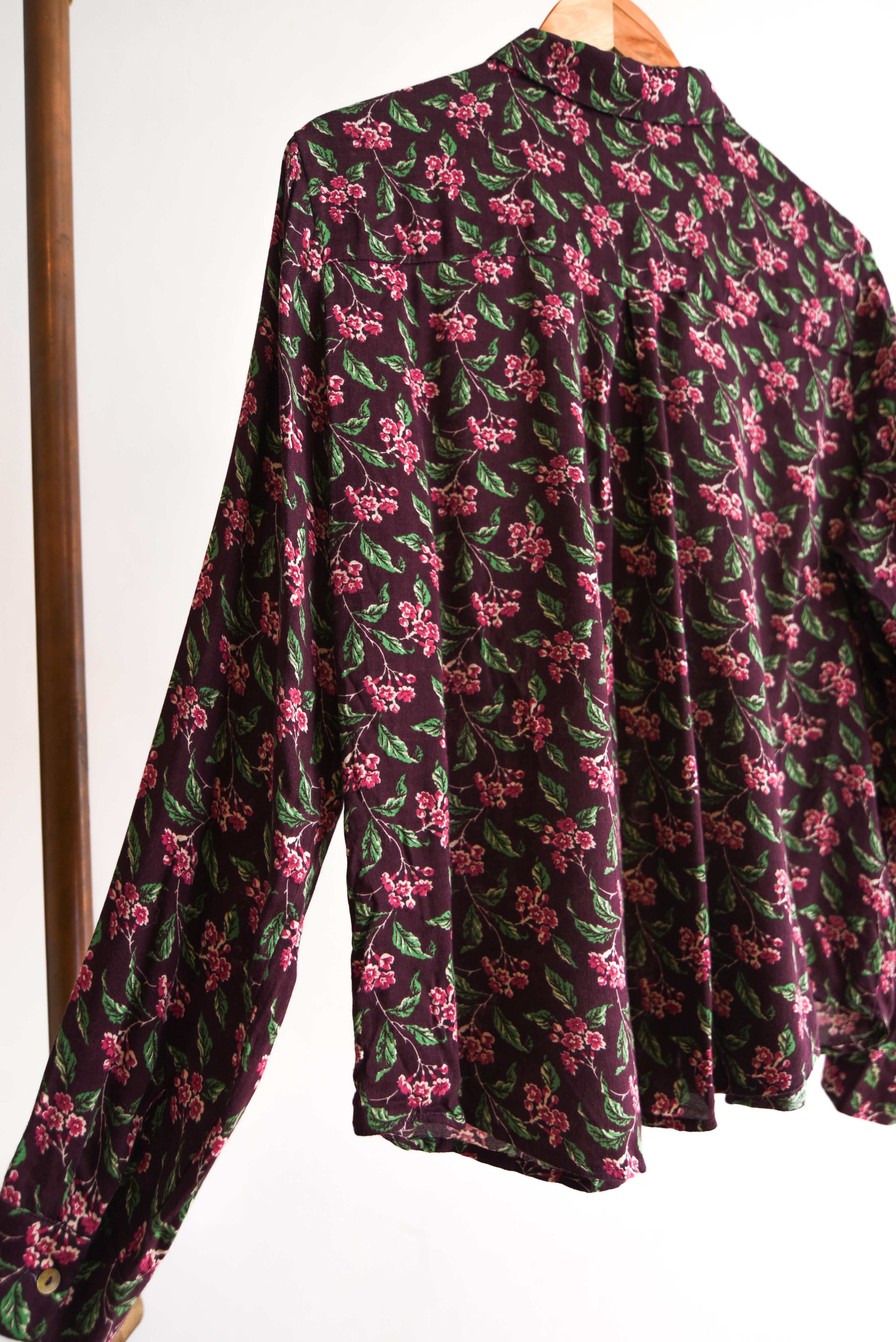 Blusa burdeo floral 