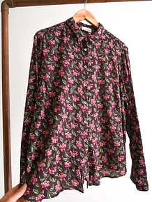 Blusa burdeo floral 