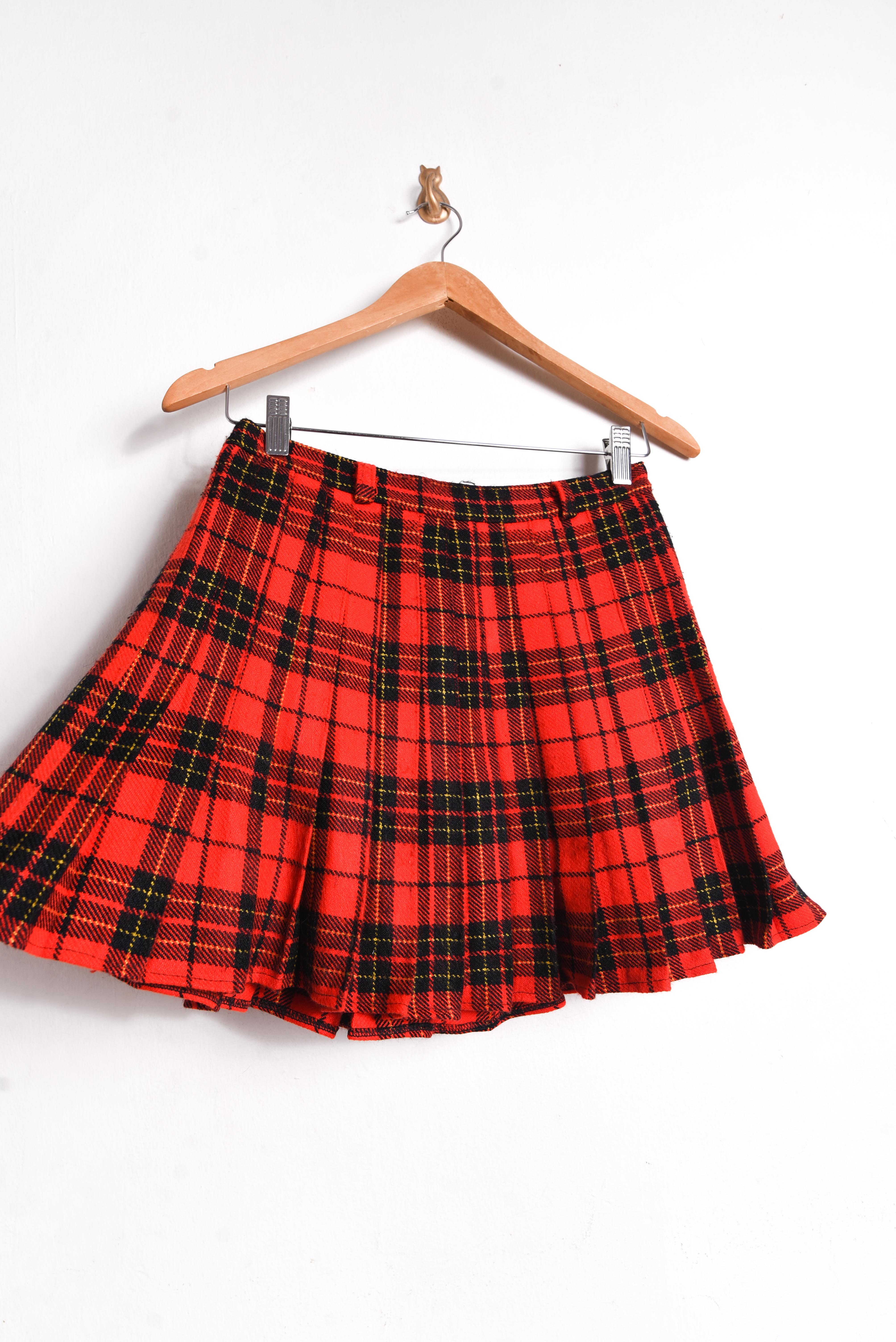 Falda roja tartán tablas vintage