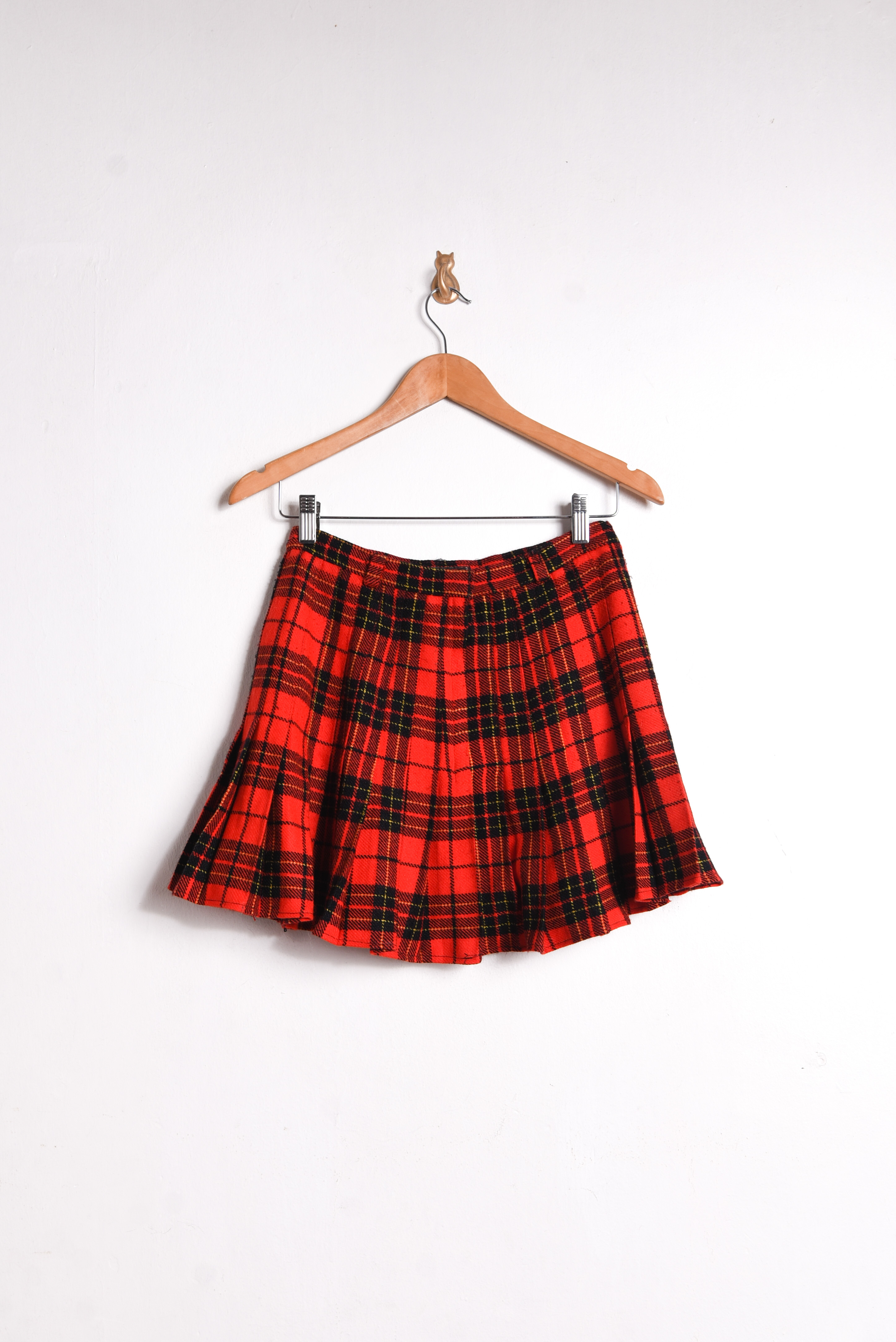 Falda roja tartán tablas vintage