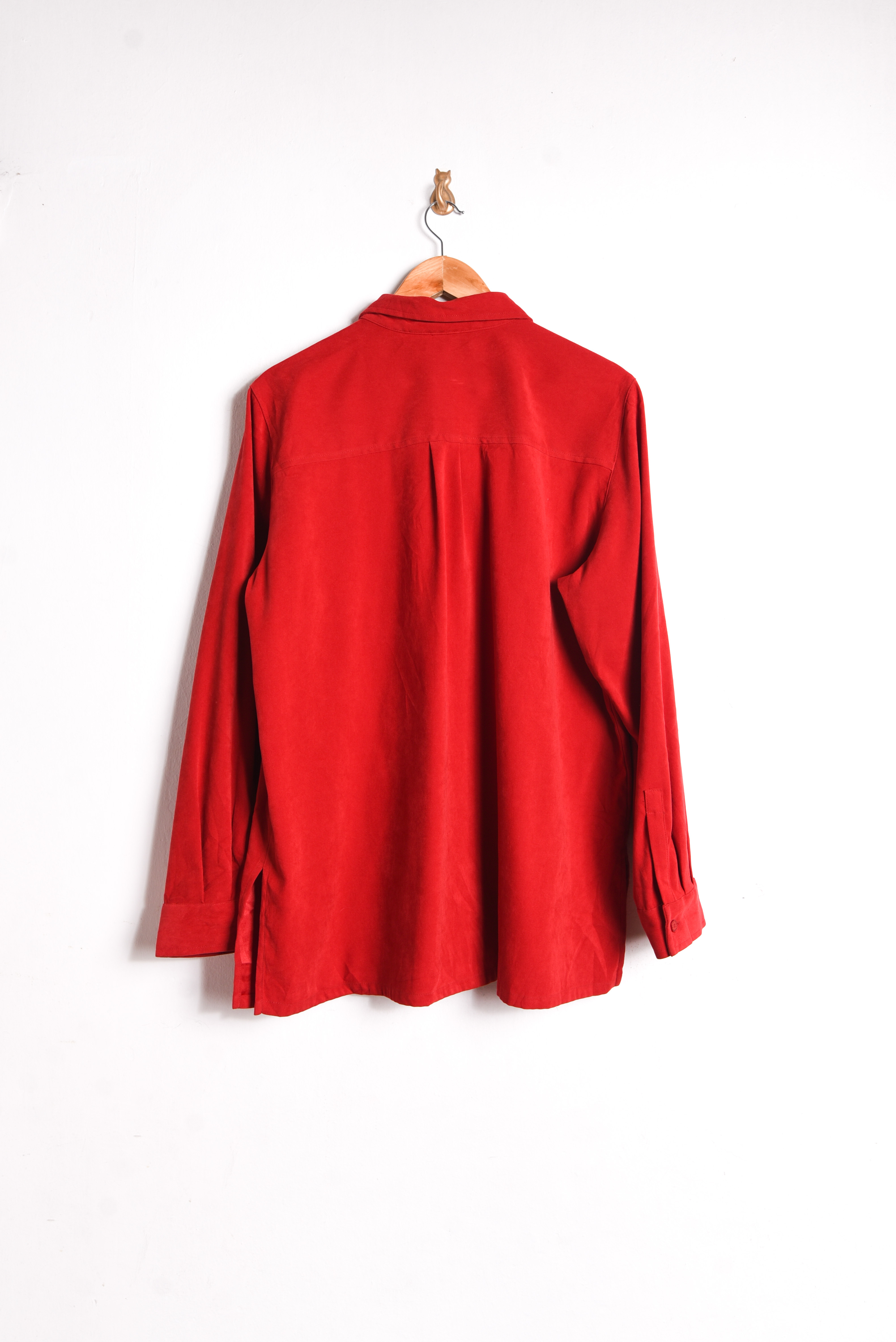 Camisa roja fake suede 90s