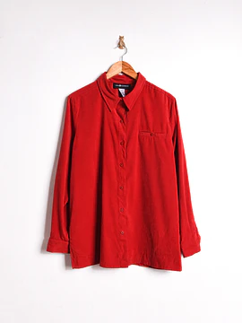 Camisa roja fake suede 90s