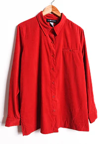 Camisa roja fake suede 90s