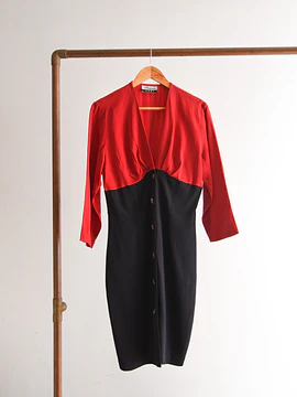 Vestido black&red 90s