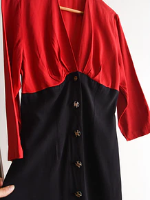 Vestido black&red 90s