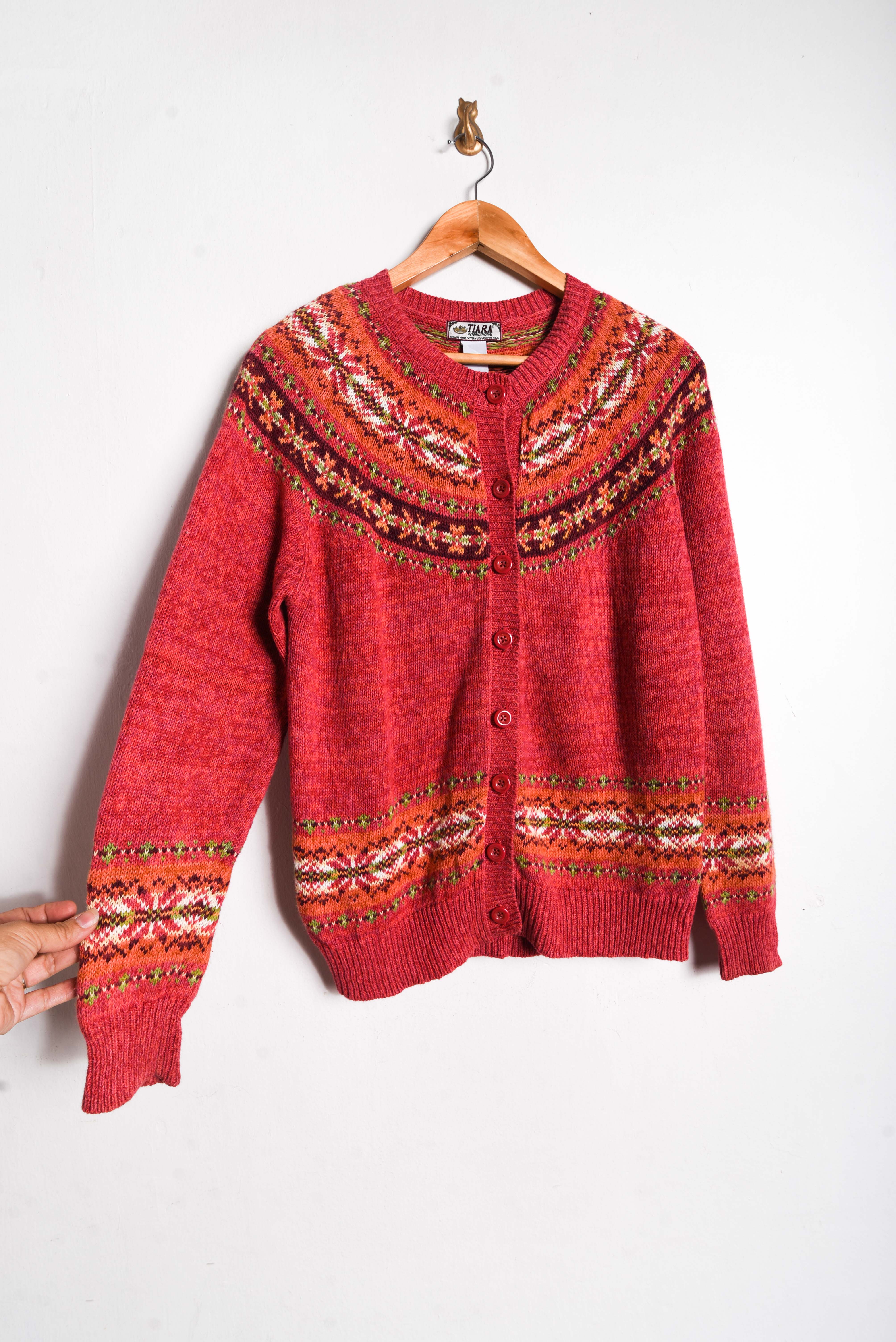 Cardigan naranjo nordic vintage