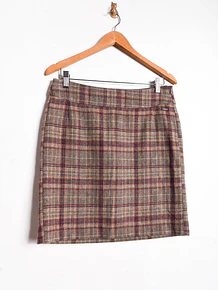 Falda café tartán