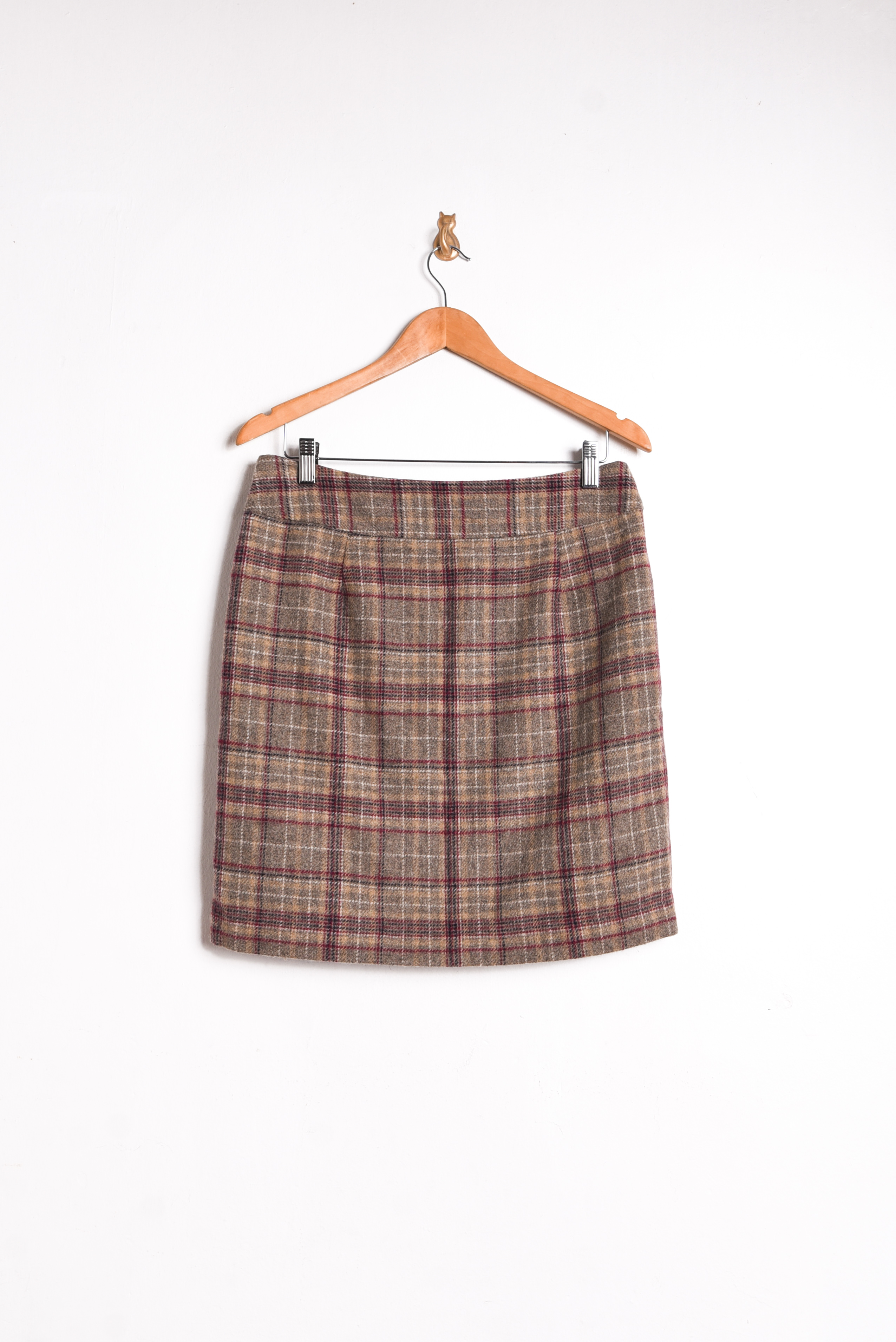Falda café tartán