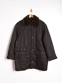 Chaqueta quilted cuello peludo