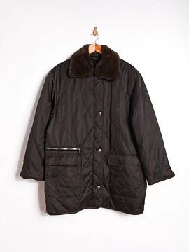 Chaqueta quilted cuello peludo