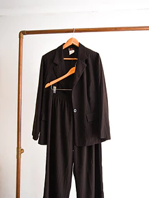 Power suit café vintage pinstripe