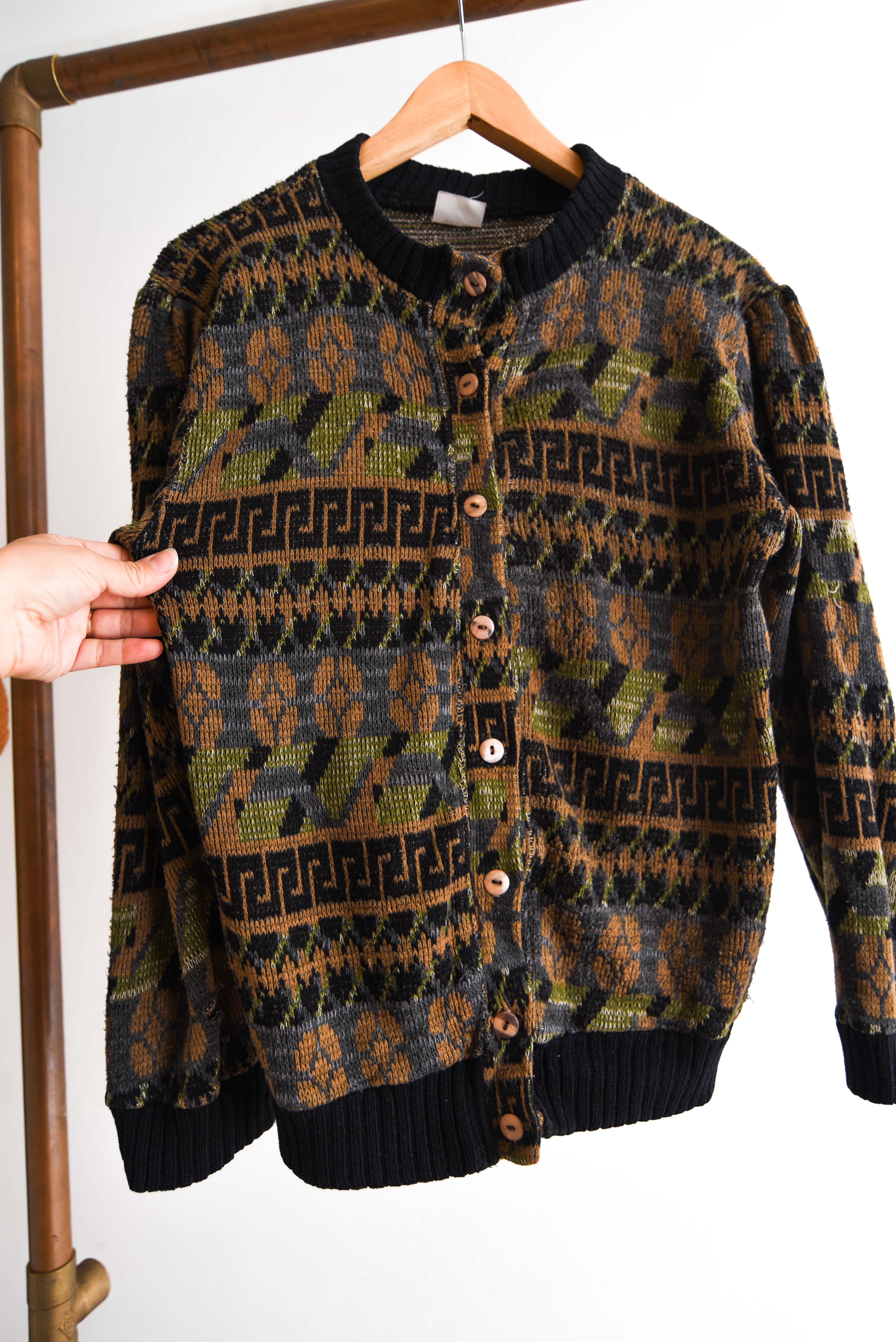 Cardigan vintage folky made in Chile