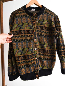 Cardigan vintage folky made in Chile