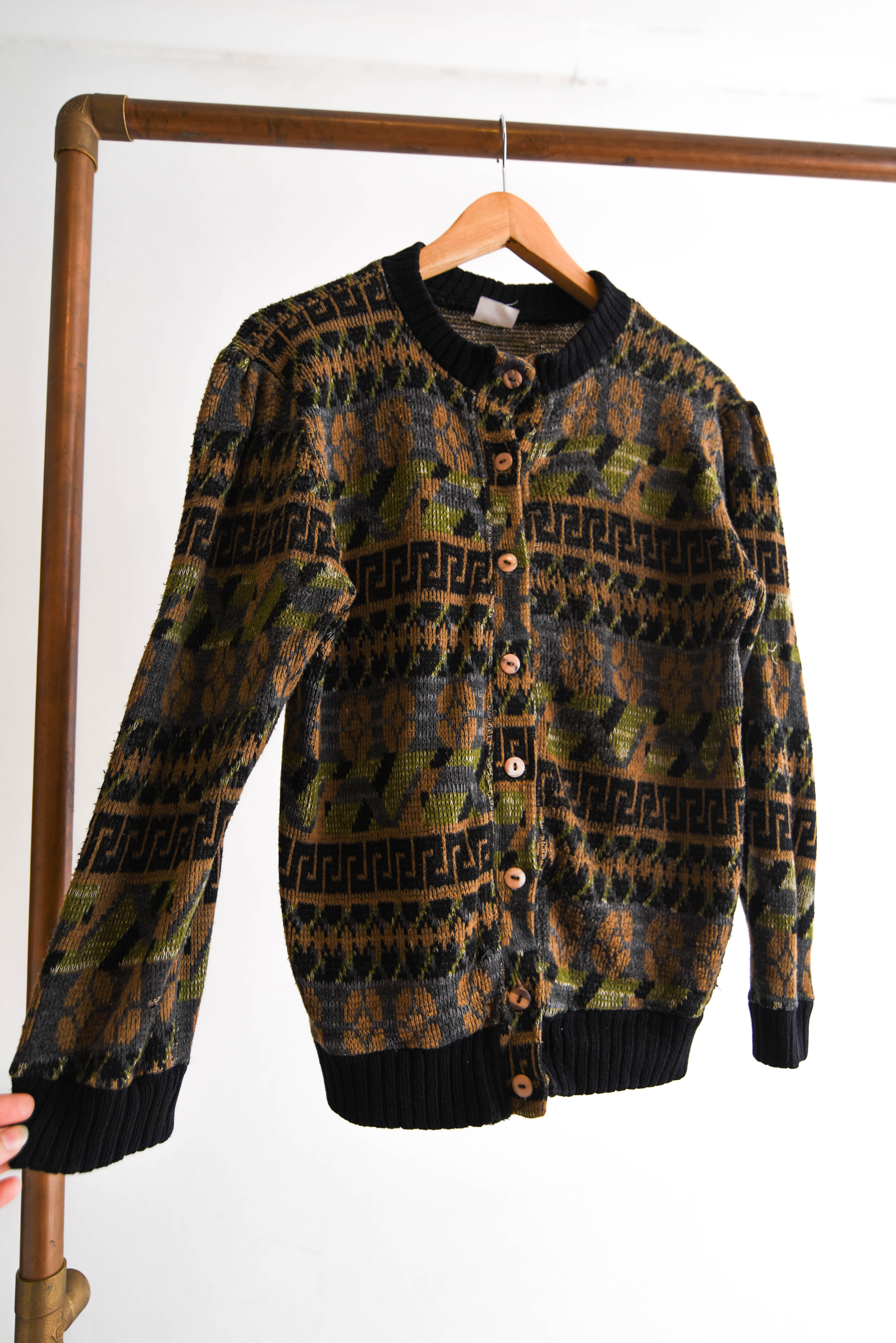 Cardigan vintage folky made in Chile
