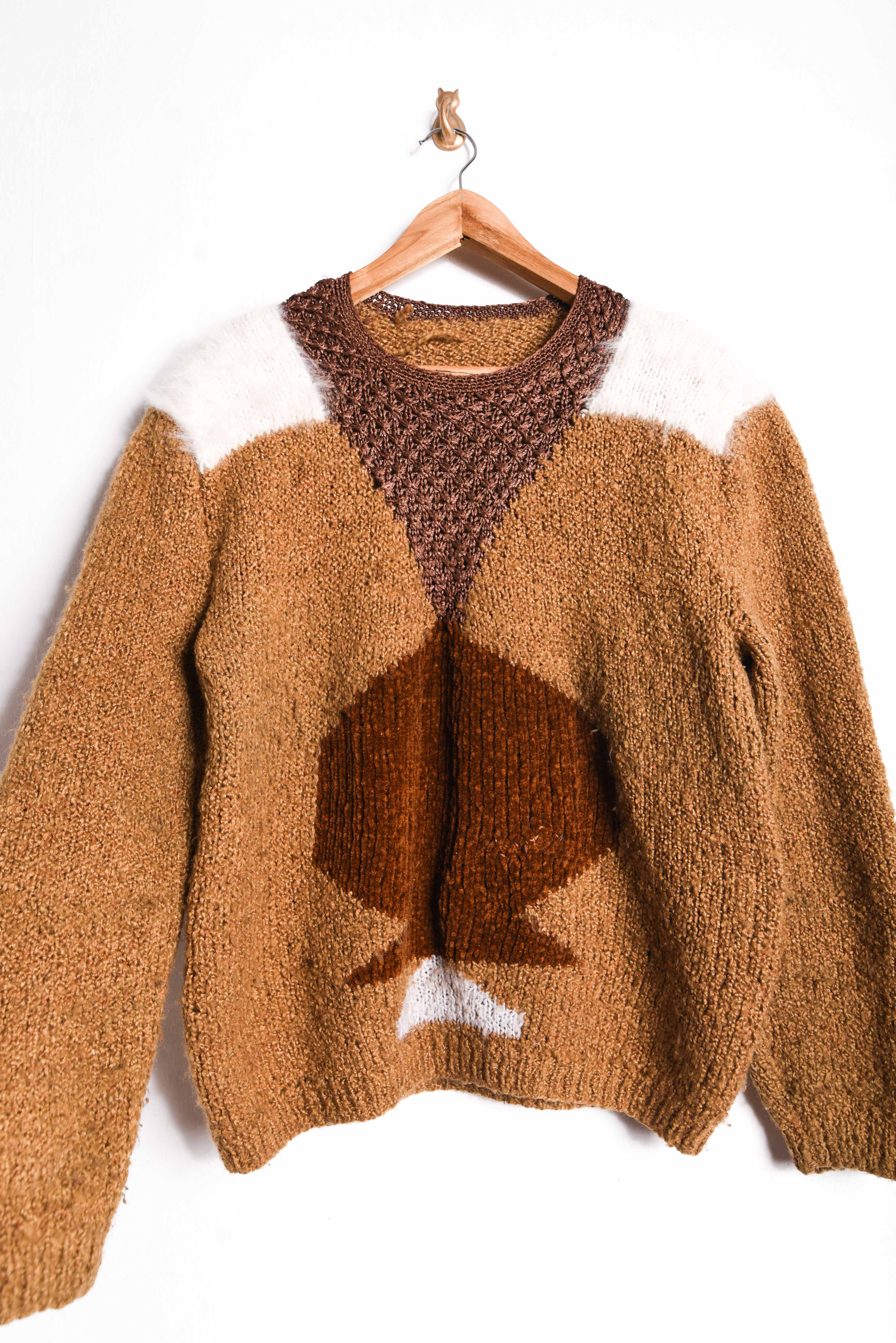 Chaleco vintage café furry