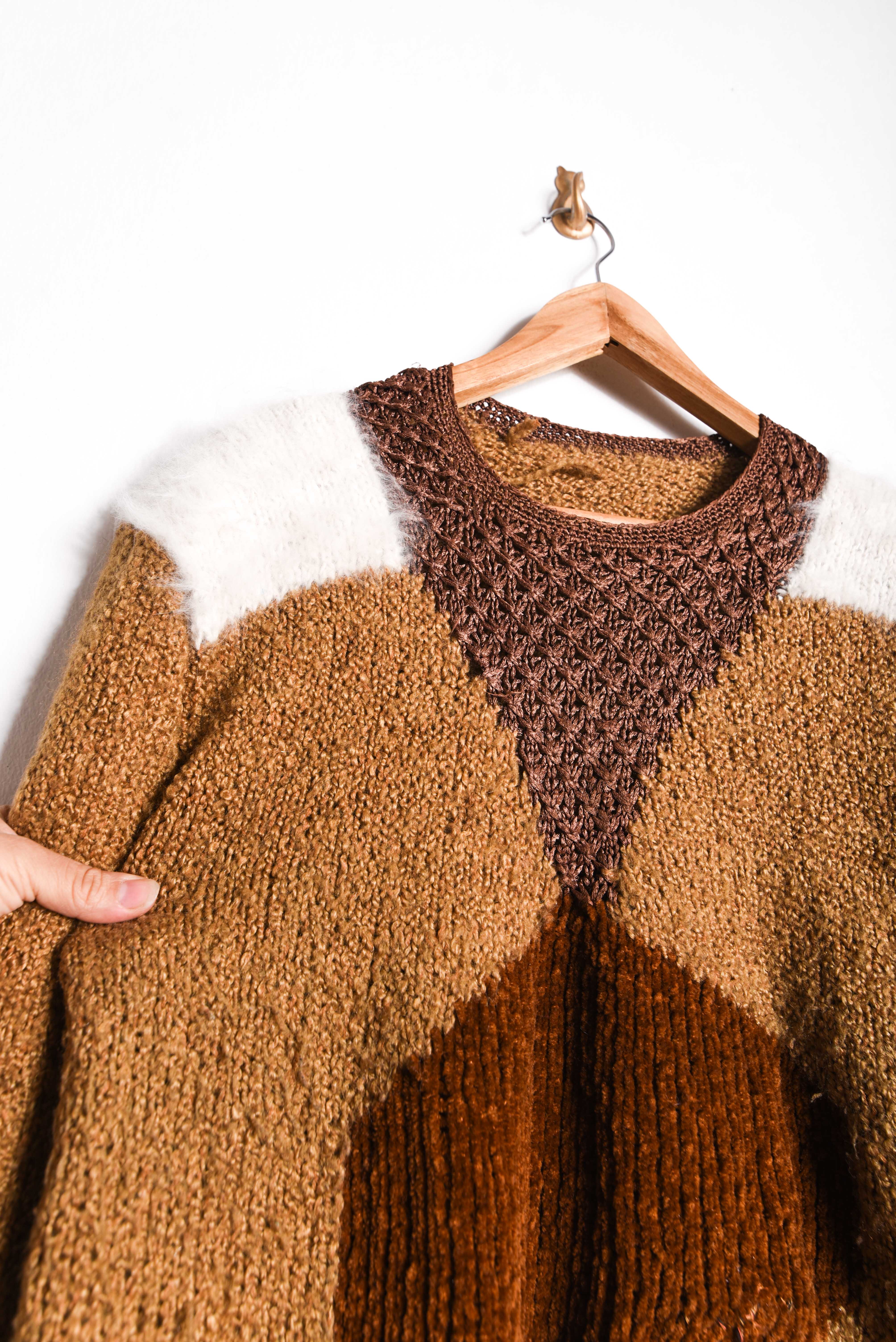 Chaleco vintage café furry