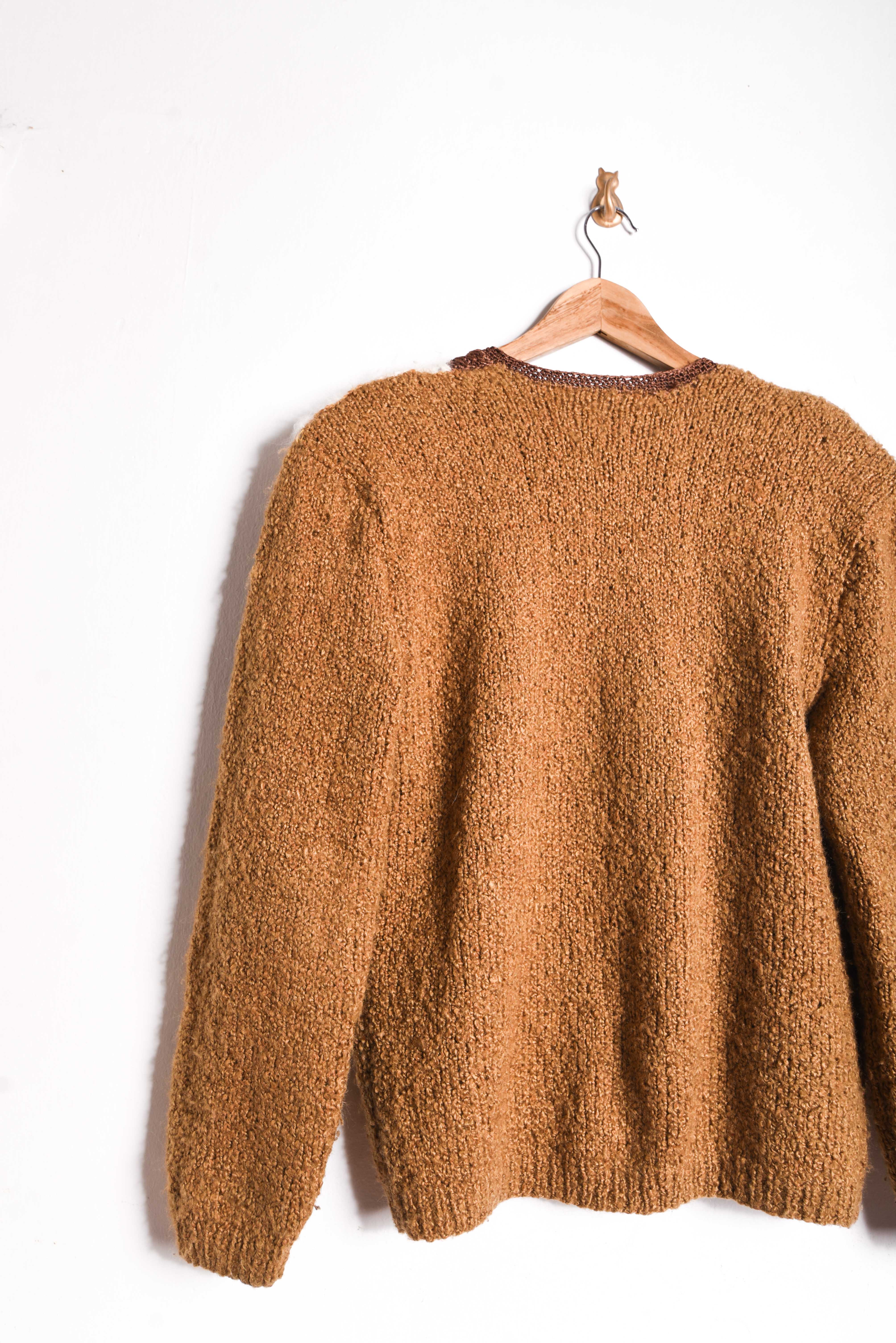 Chaleco vintage café furry