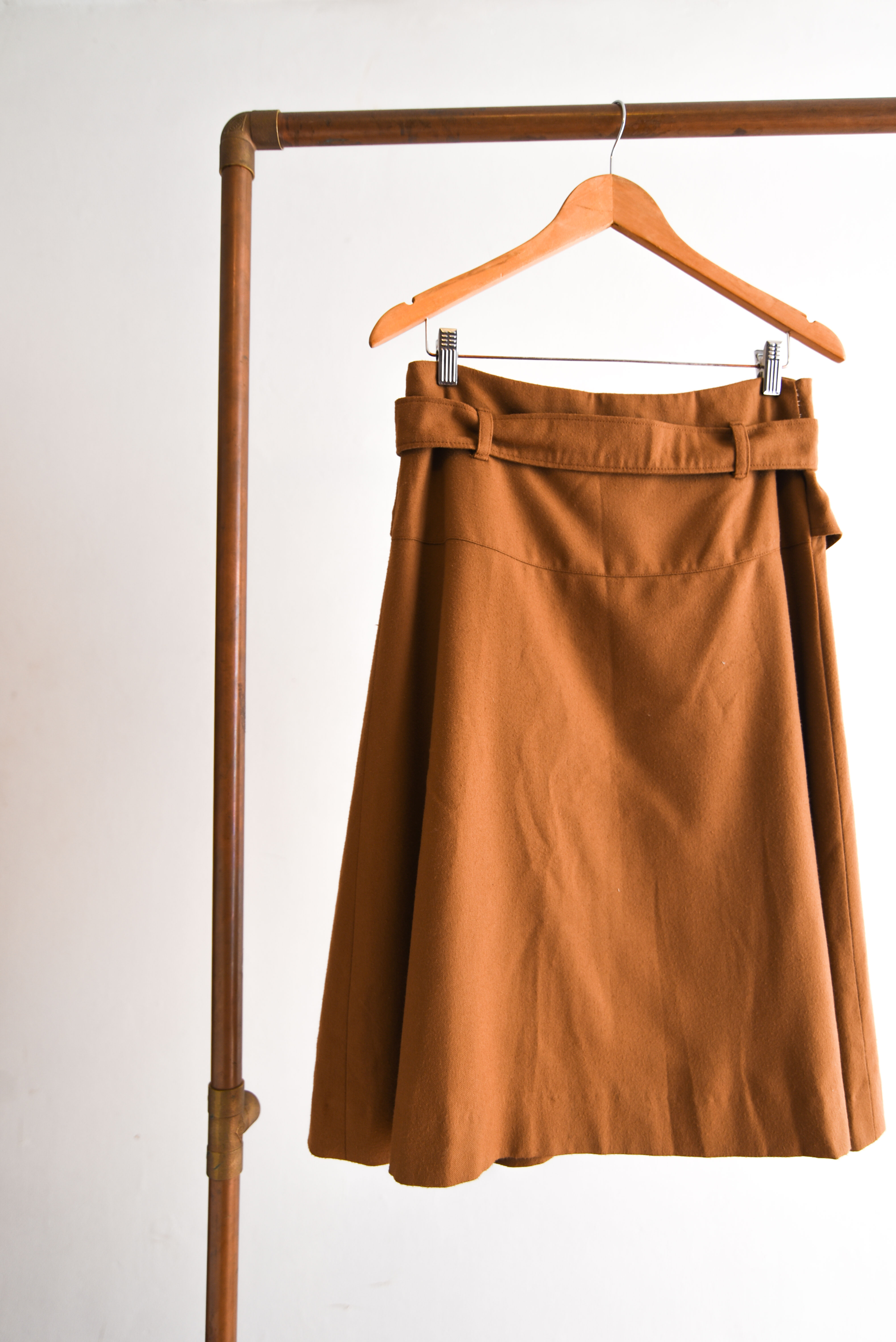 Falda midi camel vintage