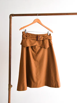Falda midi camel vintage