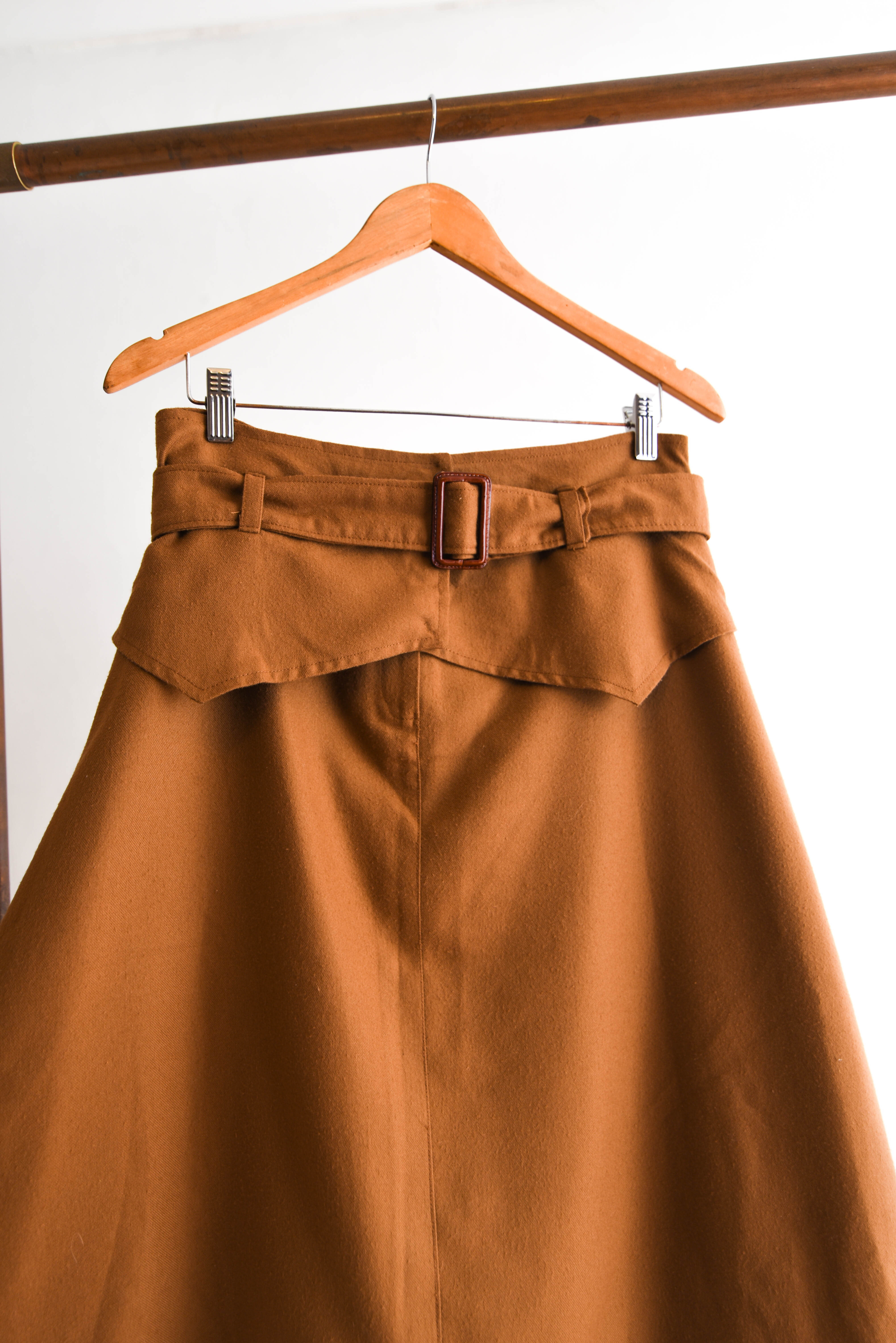 Falda midi camel vintage