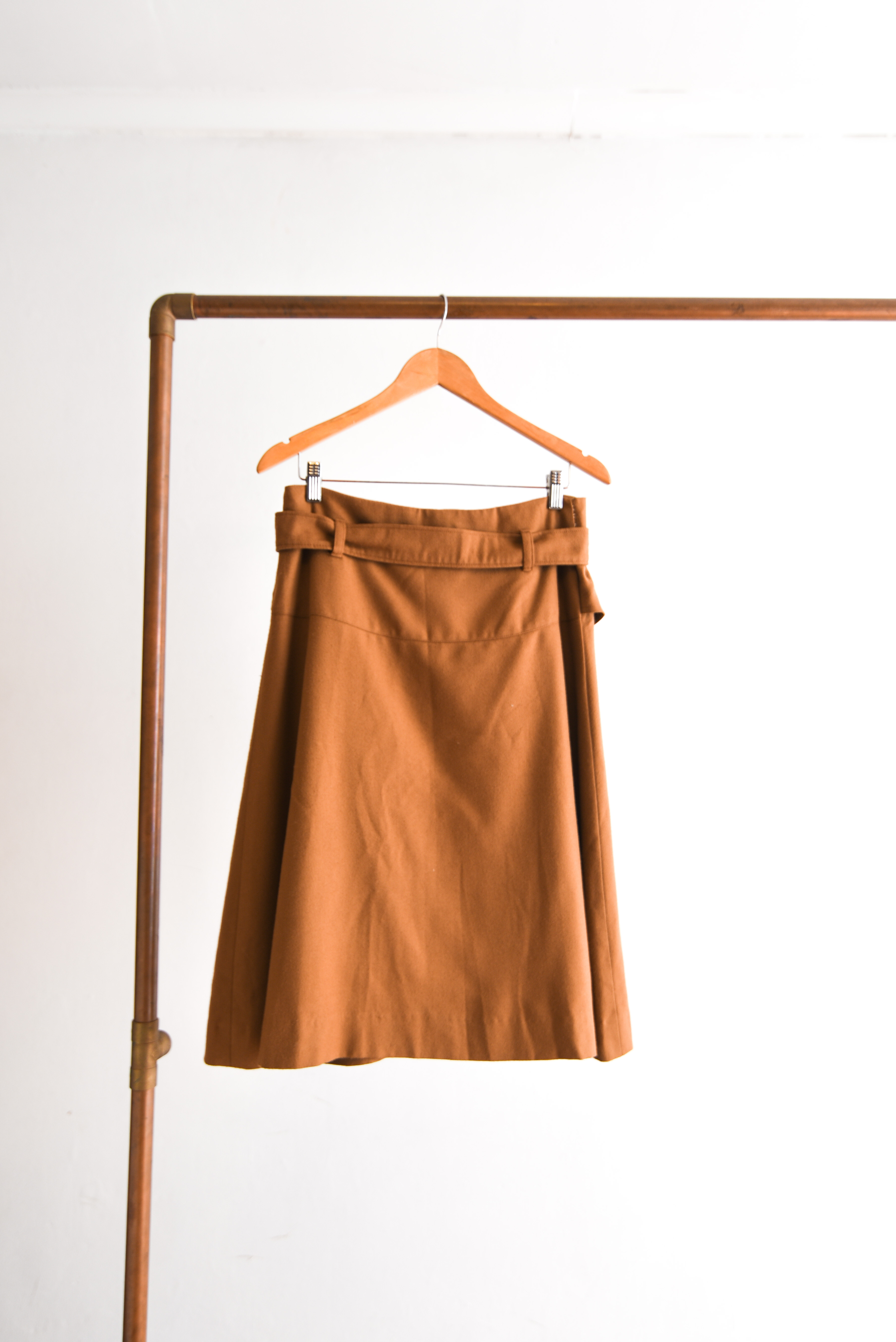 Falda midi camel vintage