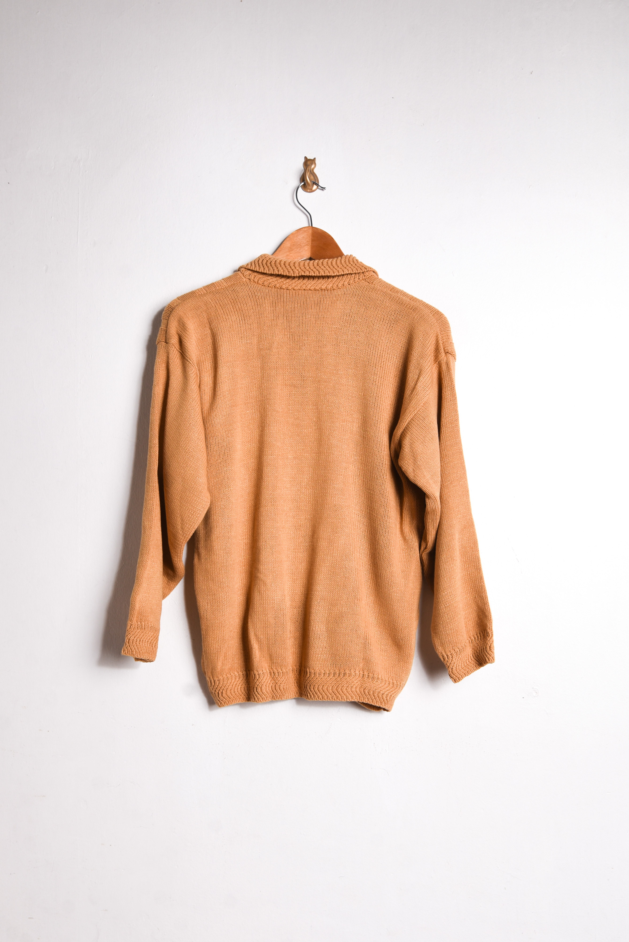 Cardigan camel bordado vintage