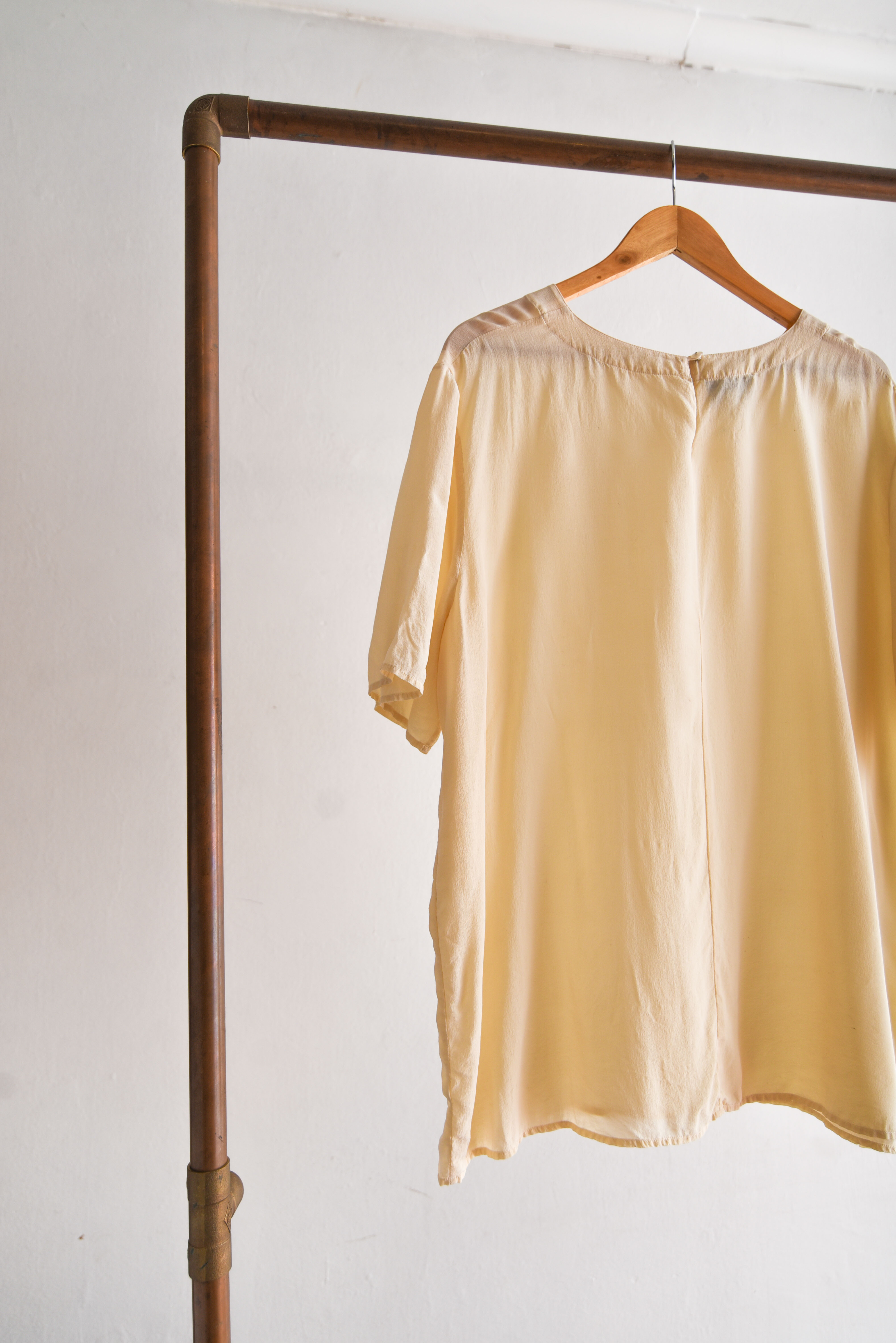 Blusa marfil seda vintage