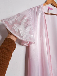 Kimono lencero rosa pastel vintage