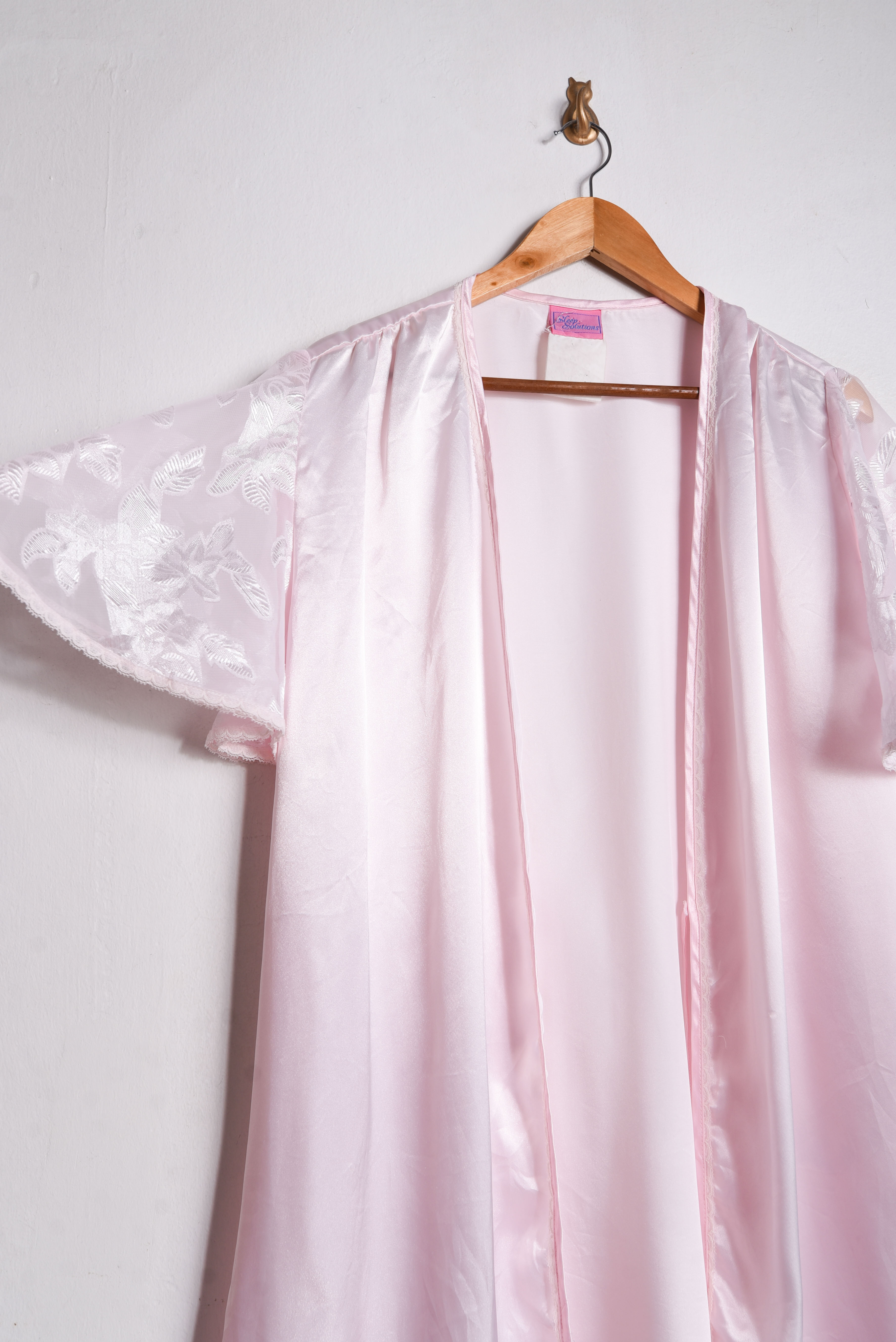 Kimono lencero rosa pastel vintage