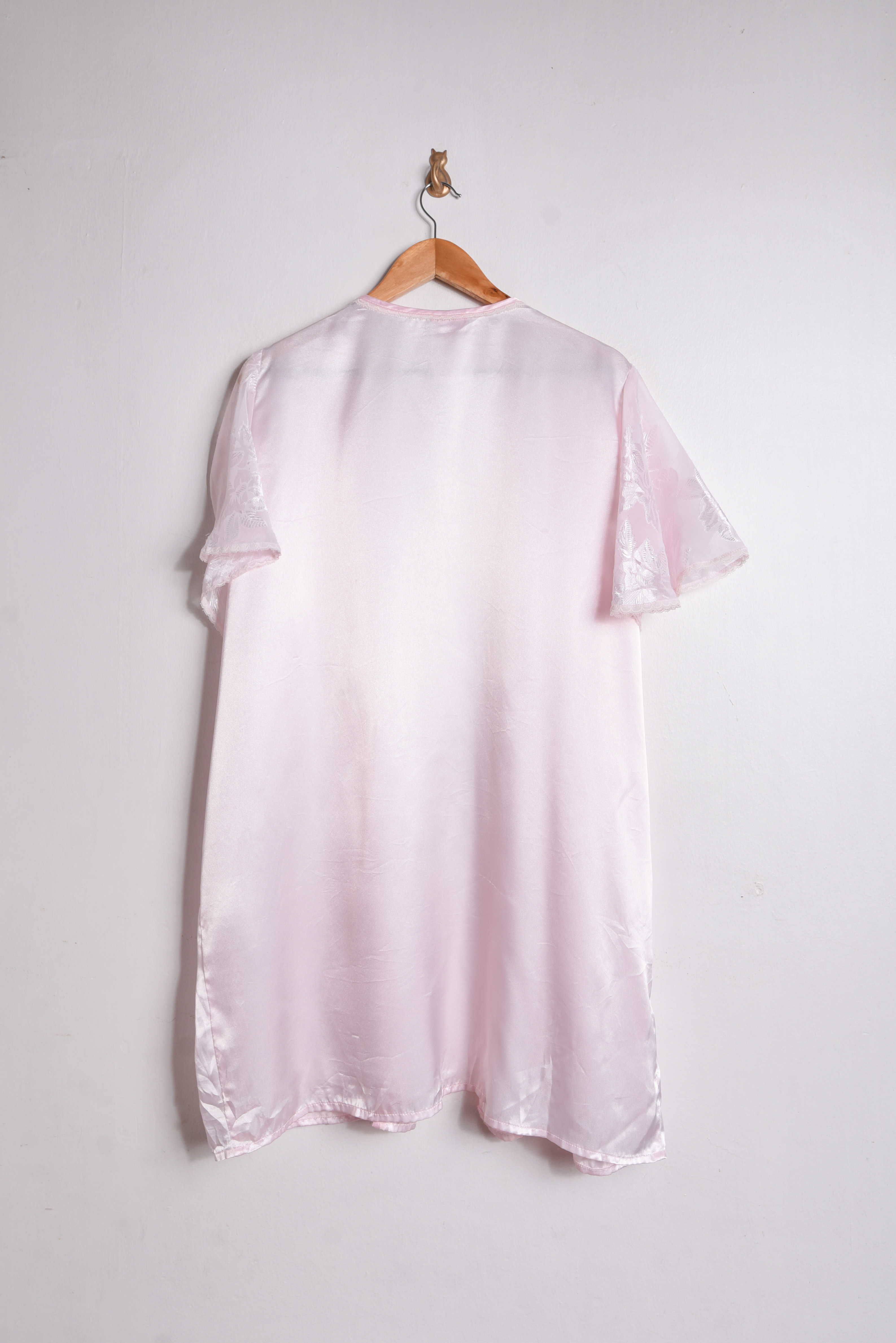 Kimono lencero rosa pastel vintage