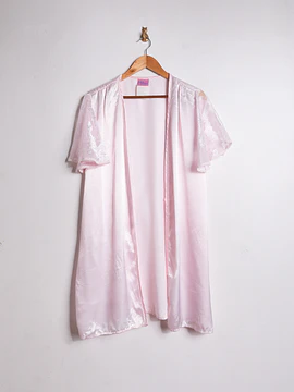 Kimono lencero rosa pastel vintage