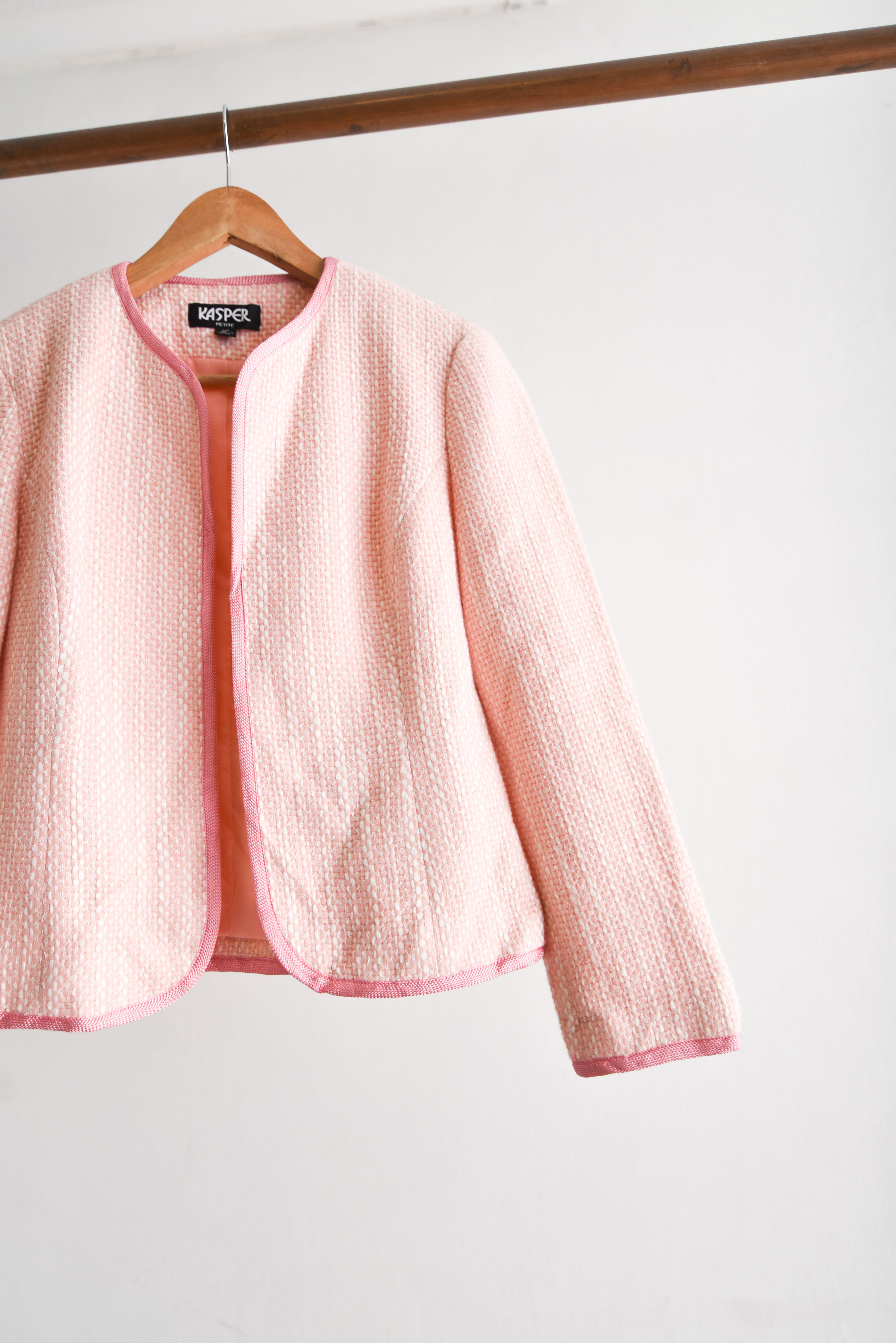 Chaqueta tweed pastel pink