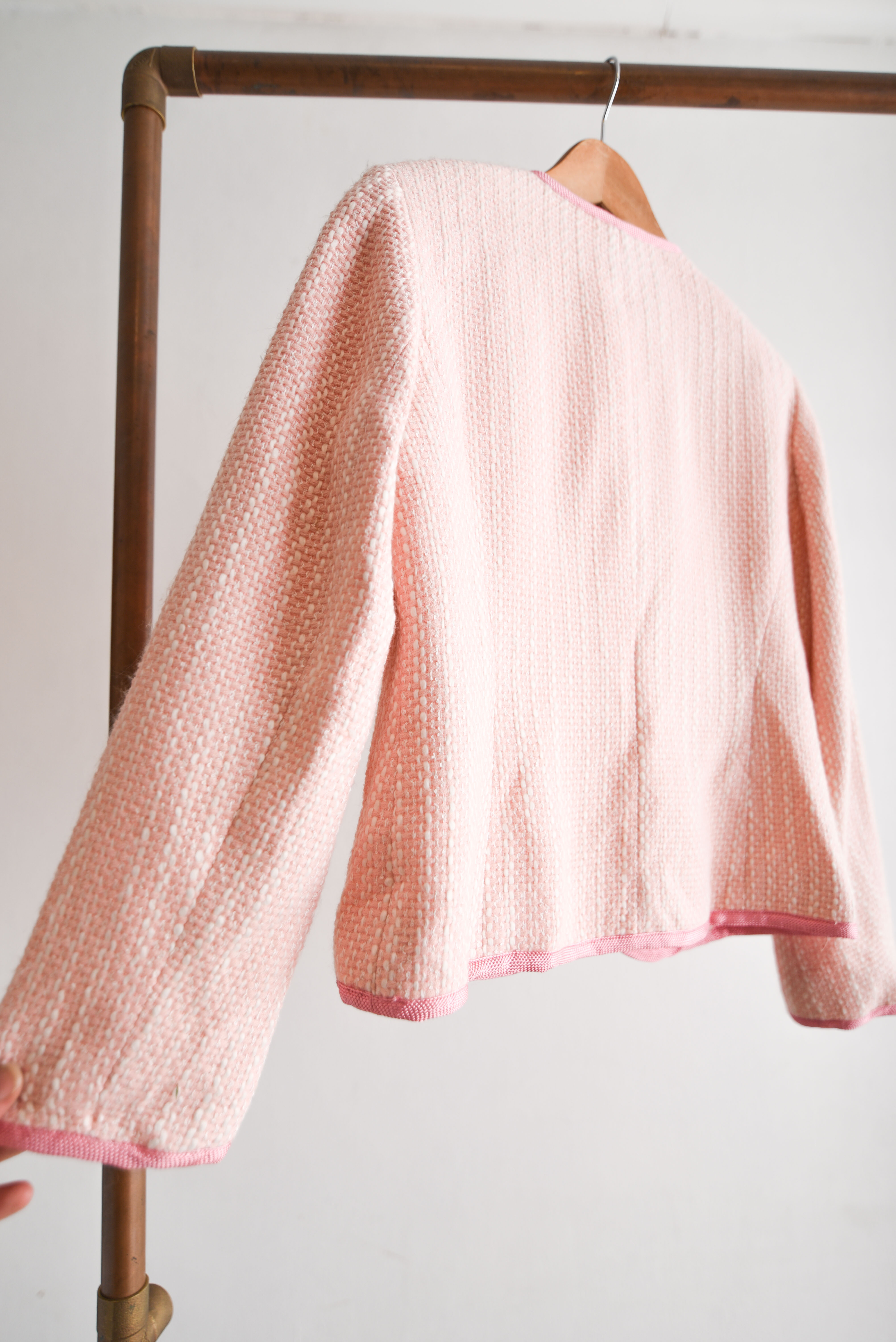 Chaqueta tweed pastel pink