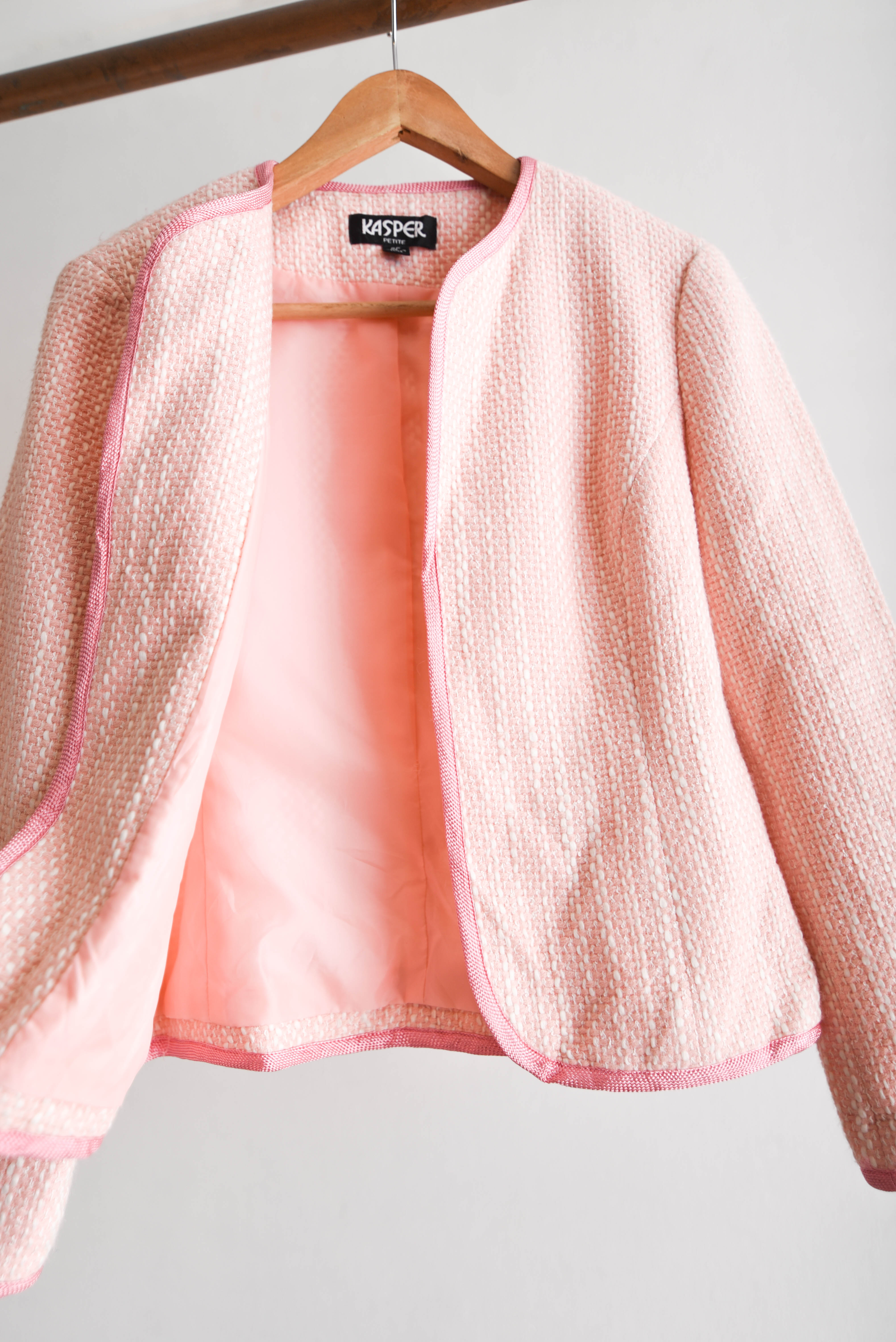 Chaqueta tweed pastel pink