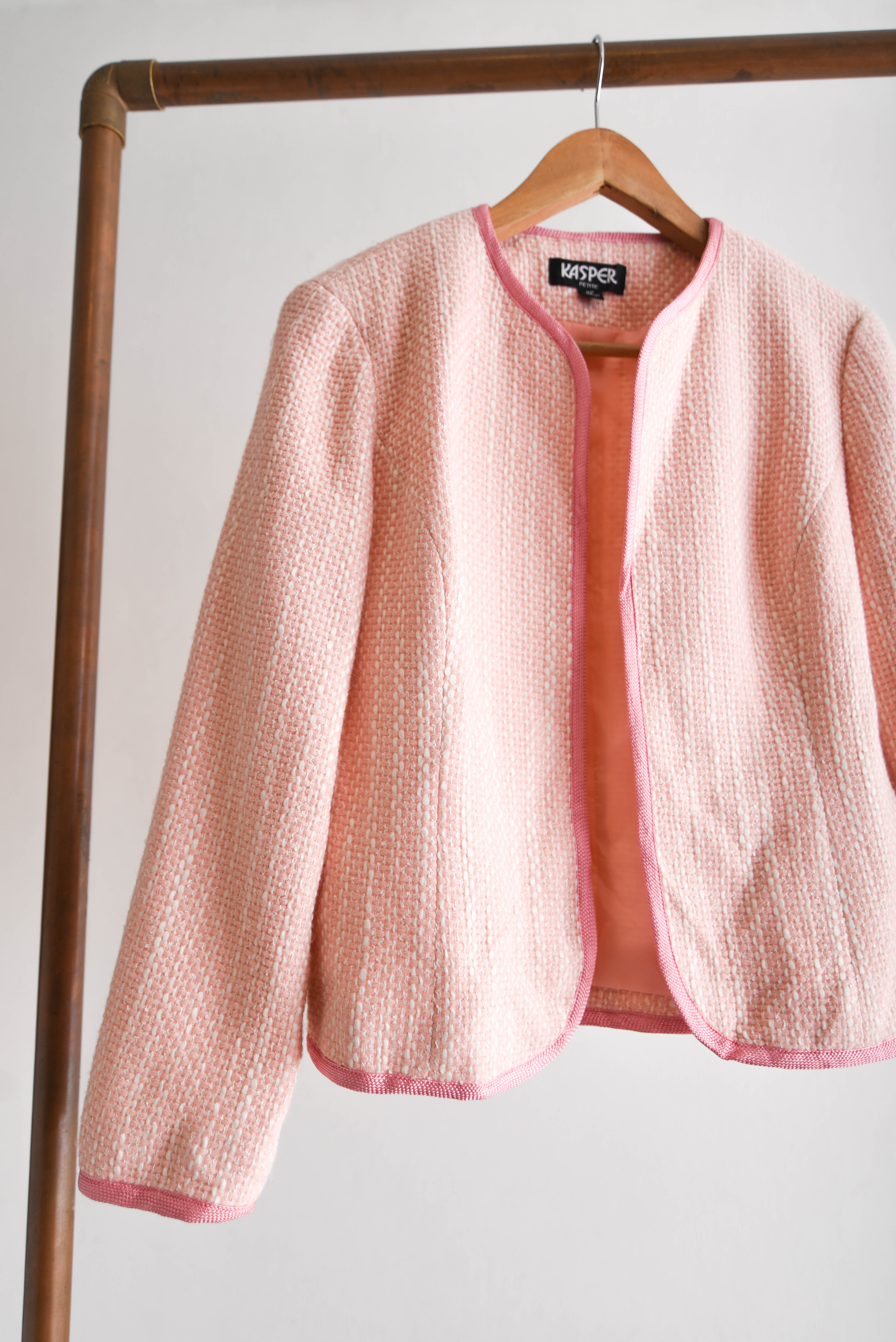 Chaqueta tweed pastel pink