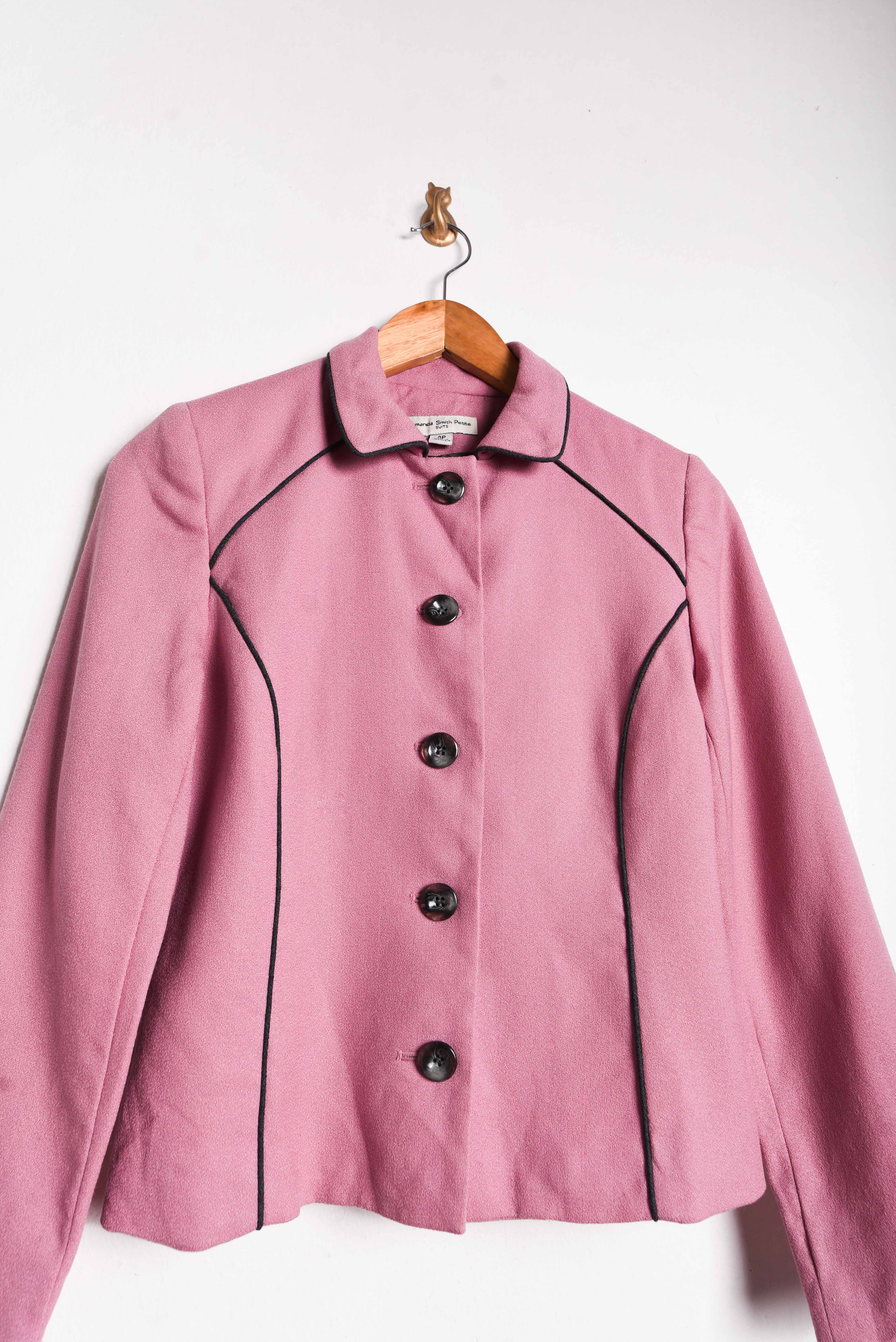 Chaqueta rosa vintage lana