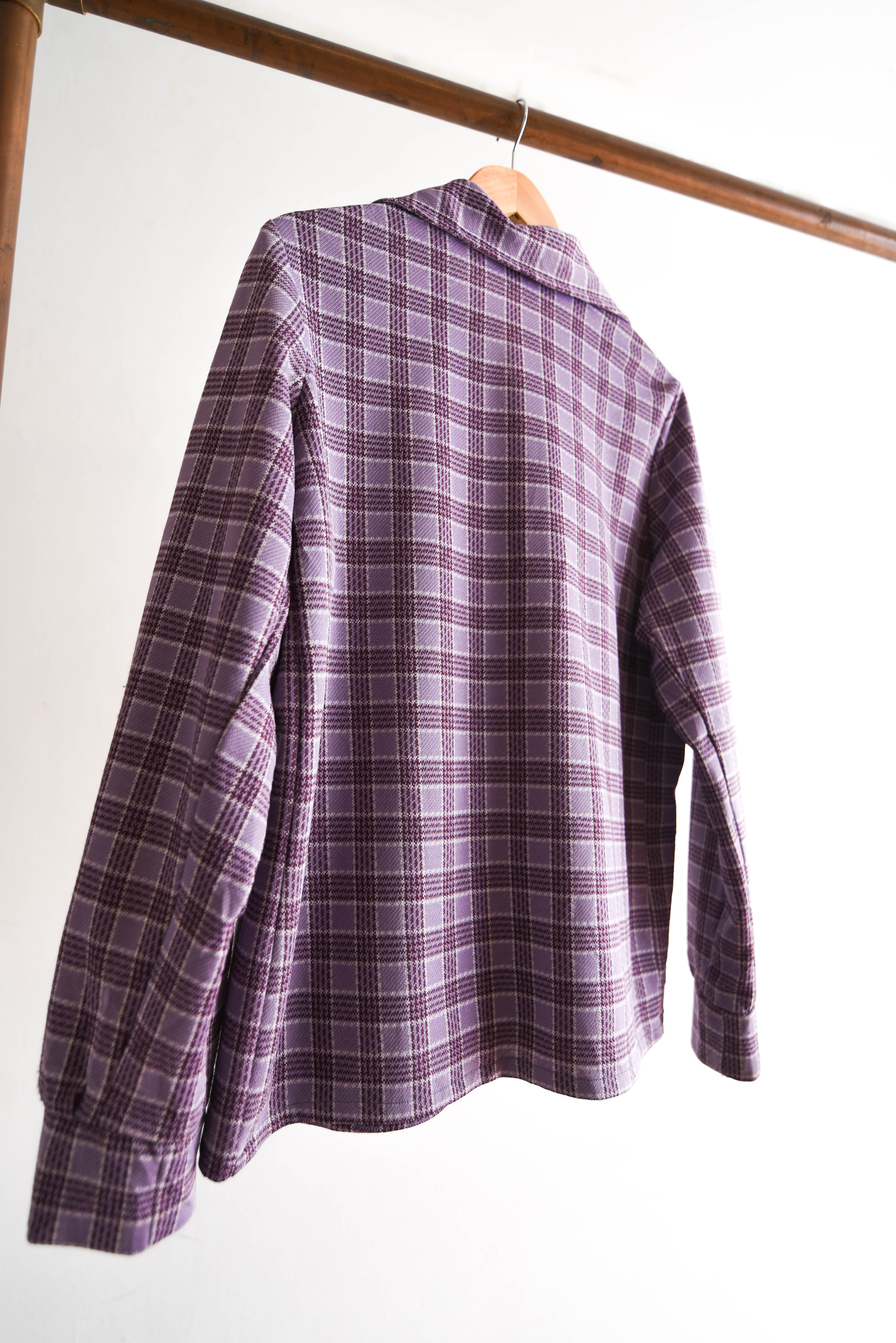 Chaqueta lila tartán 1970s