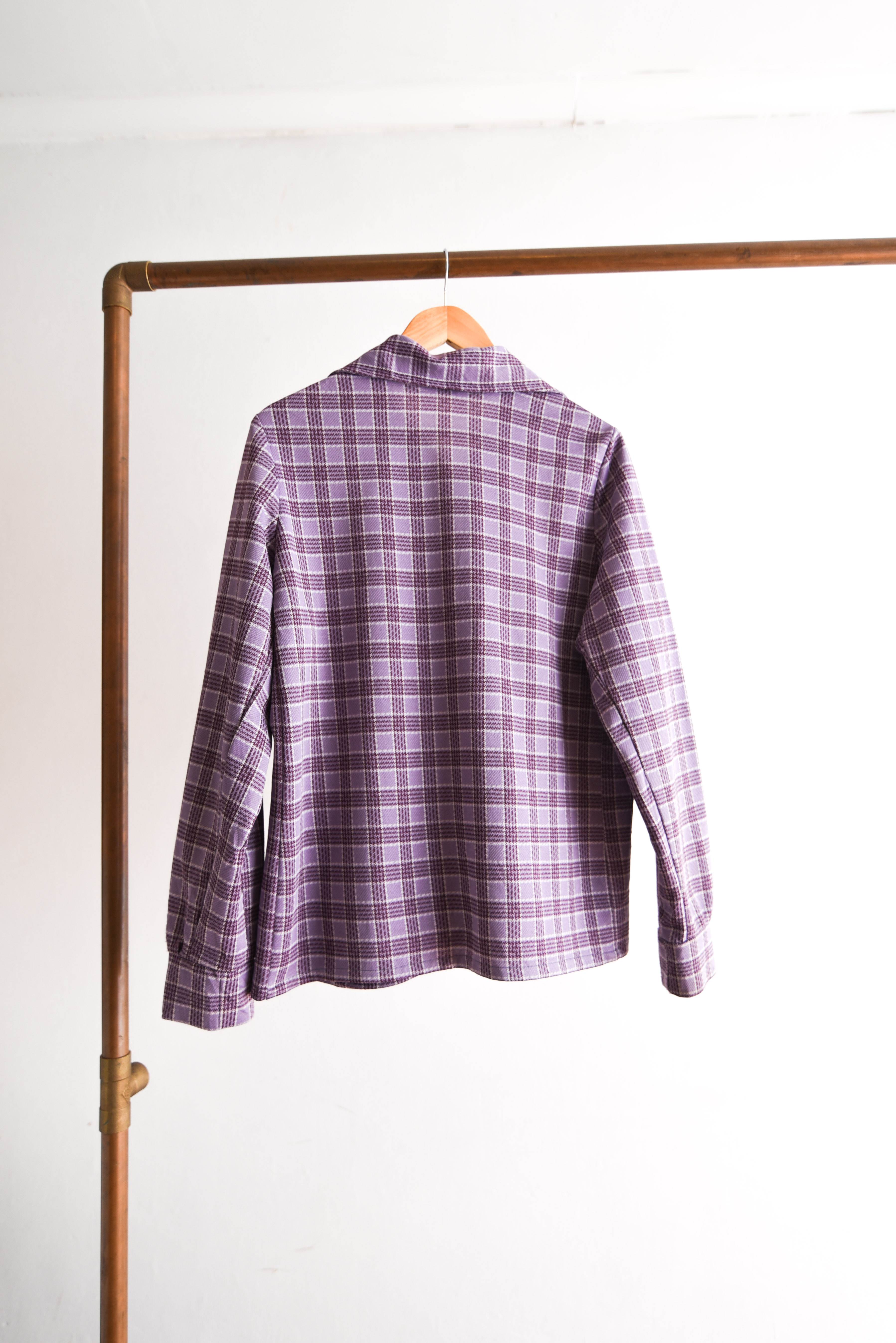 Chaqueta lila tartán 1970s