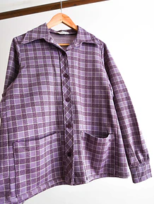 Chaqueta lila tartán 1970s